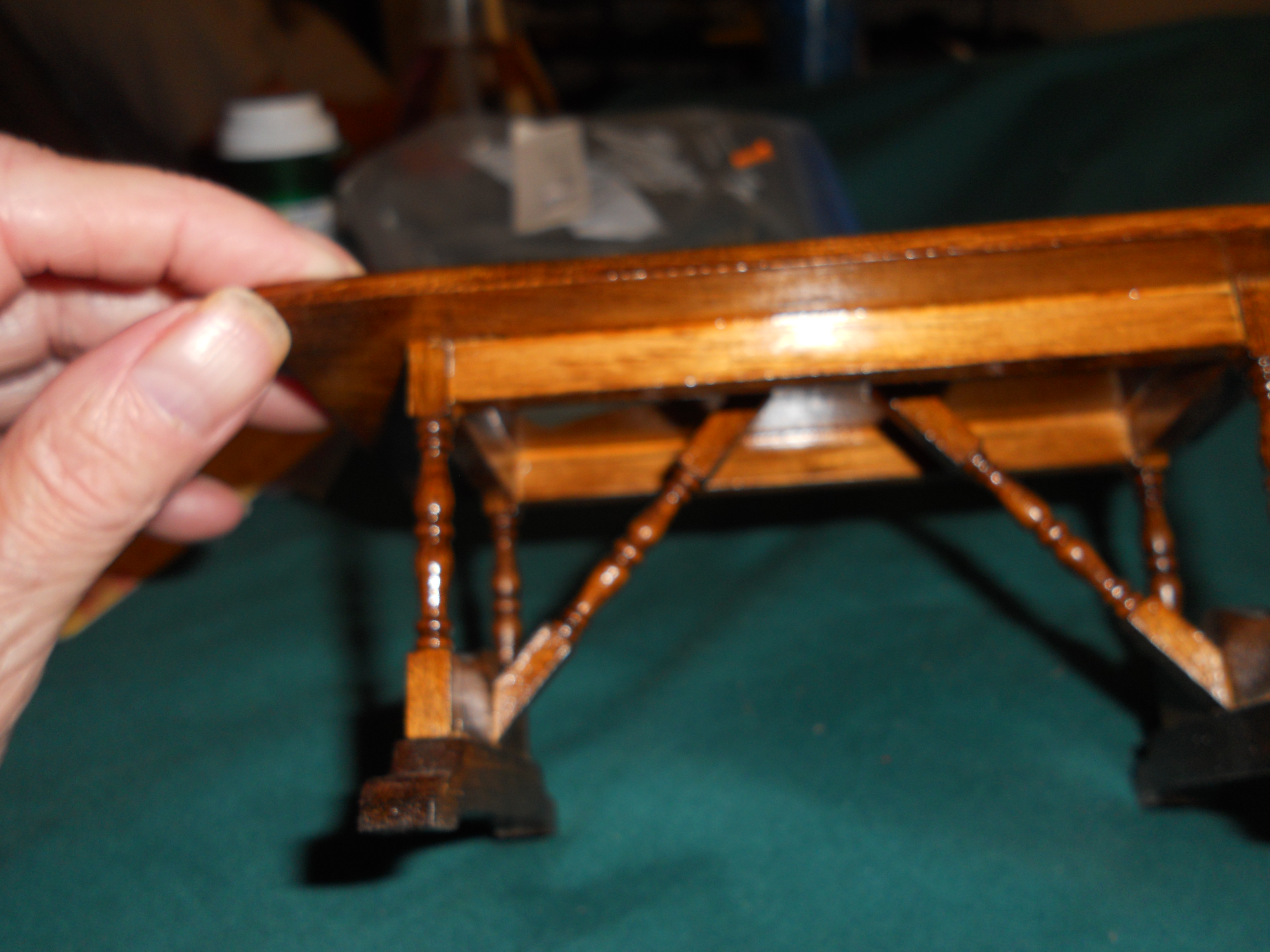 Dollhouse Trestle Table Wood Doll House
