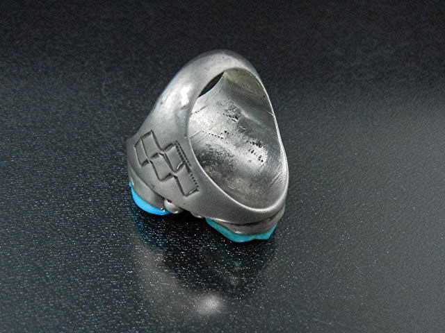 Native American Carved Turquoise Sterling Silver Frogs