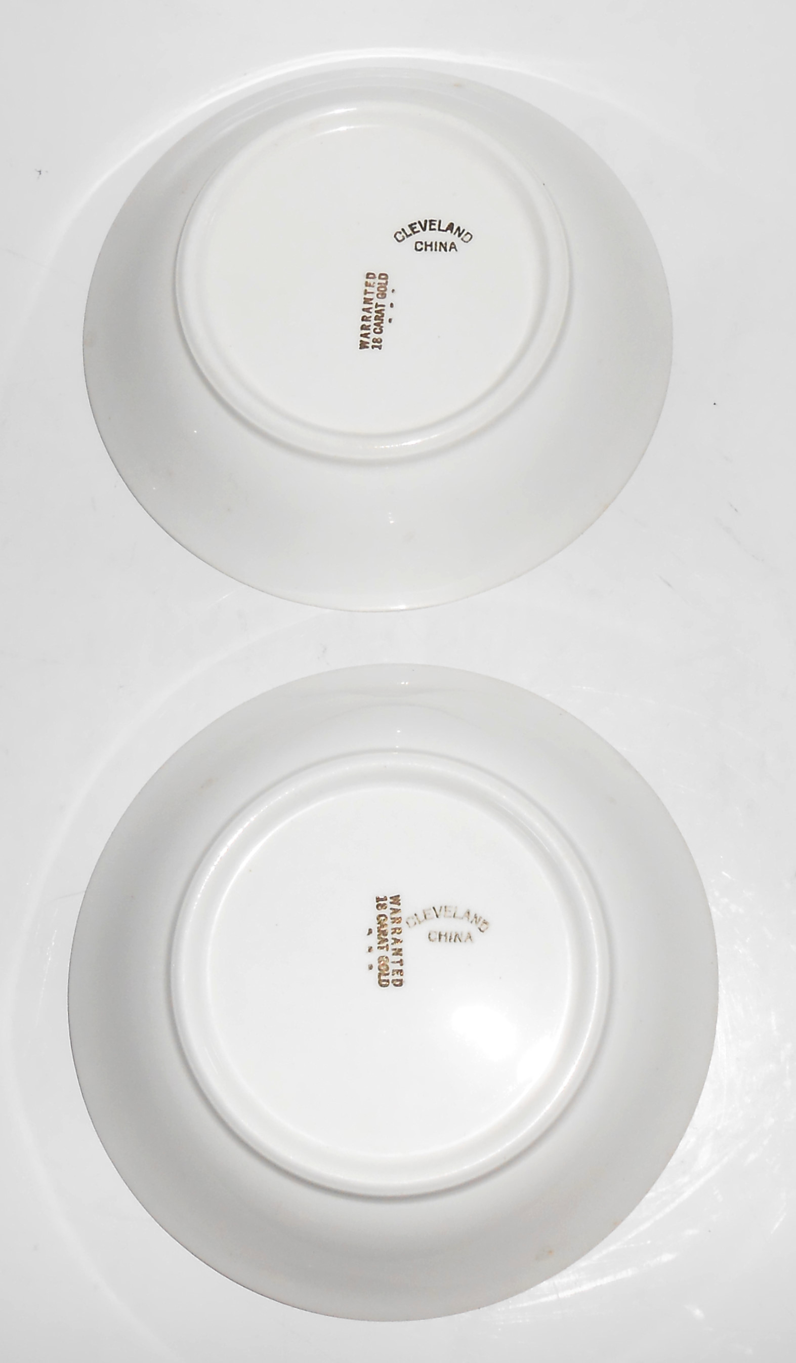 Cleveland China Gold Band Pair Fruit Bowls Mint