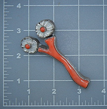 Coral Mother Pearl Sterling Silver Flowers Amy Kahn