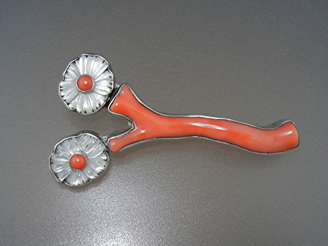 Coral Mother Pearl Sterling Silver Flowers Amy Kahn