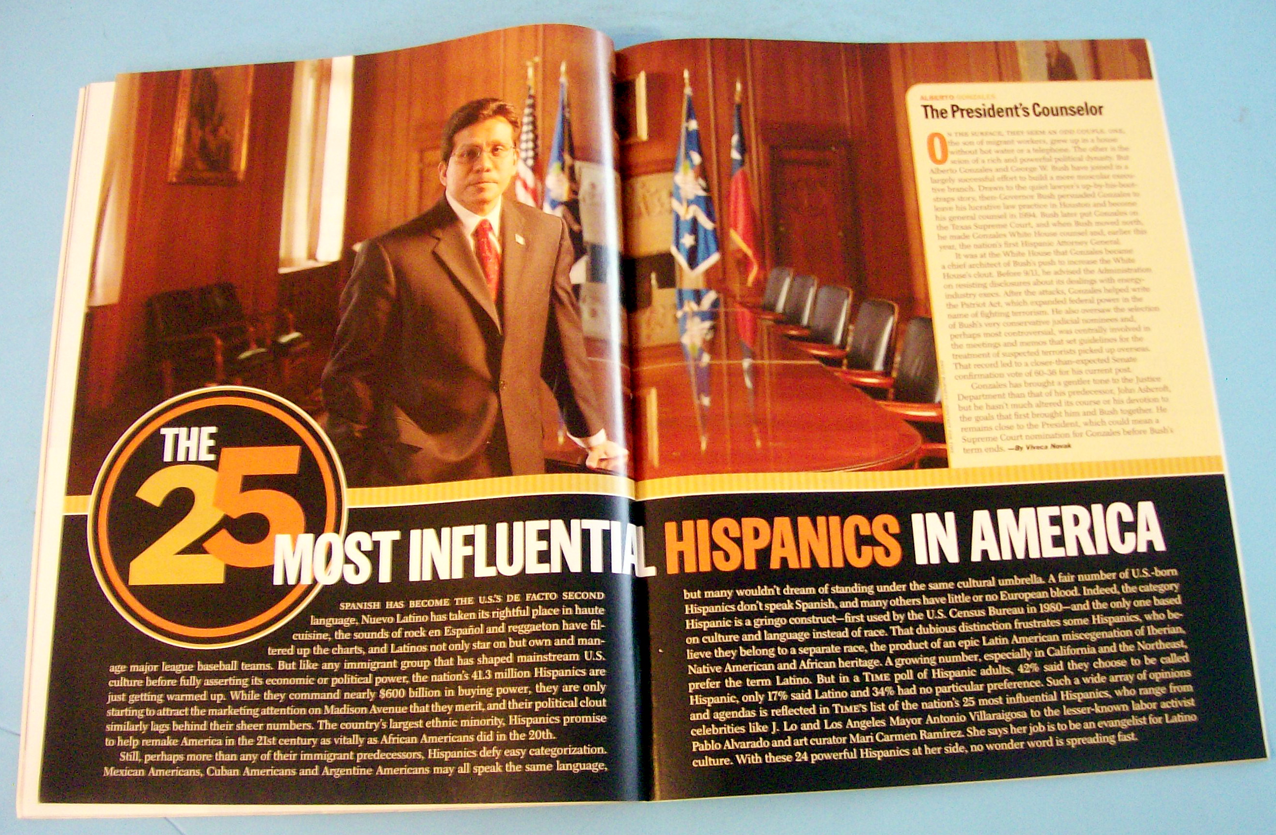 Time Magazine August 22, 2005 25 Influential Hispanics