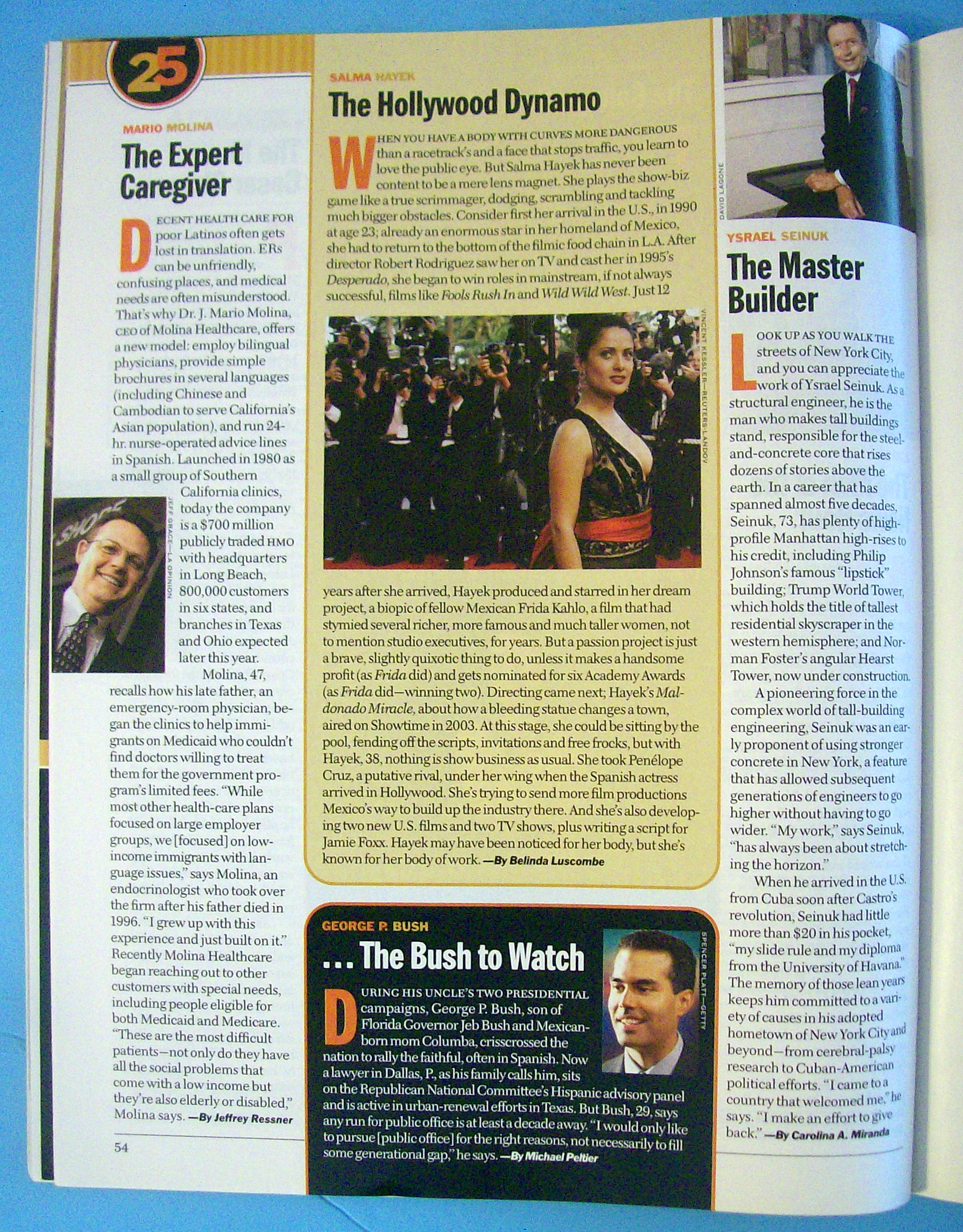 Time Magazine August 22, 2005 25 Influential Hispanics