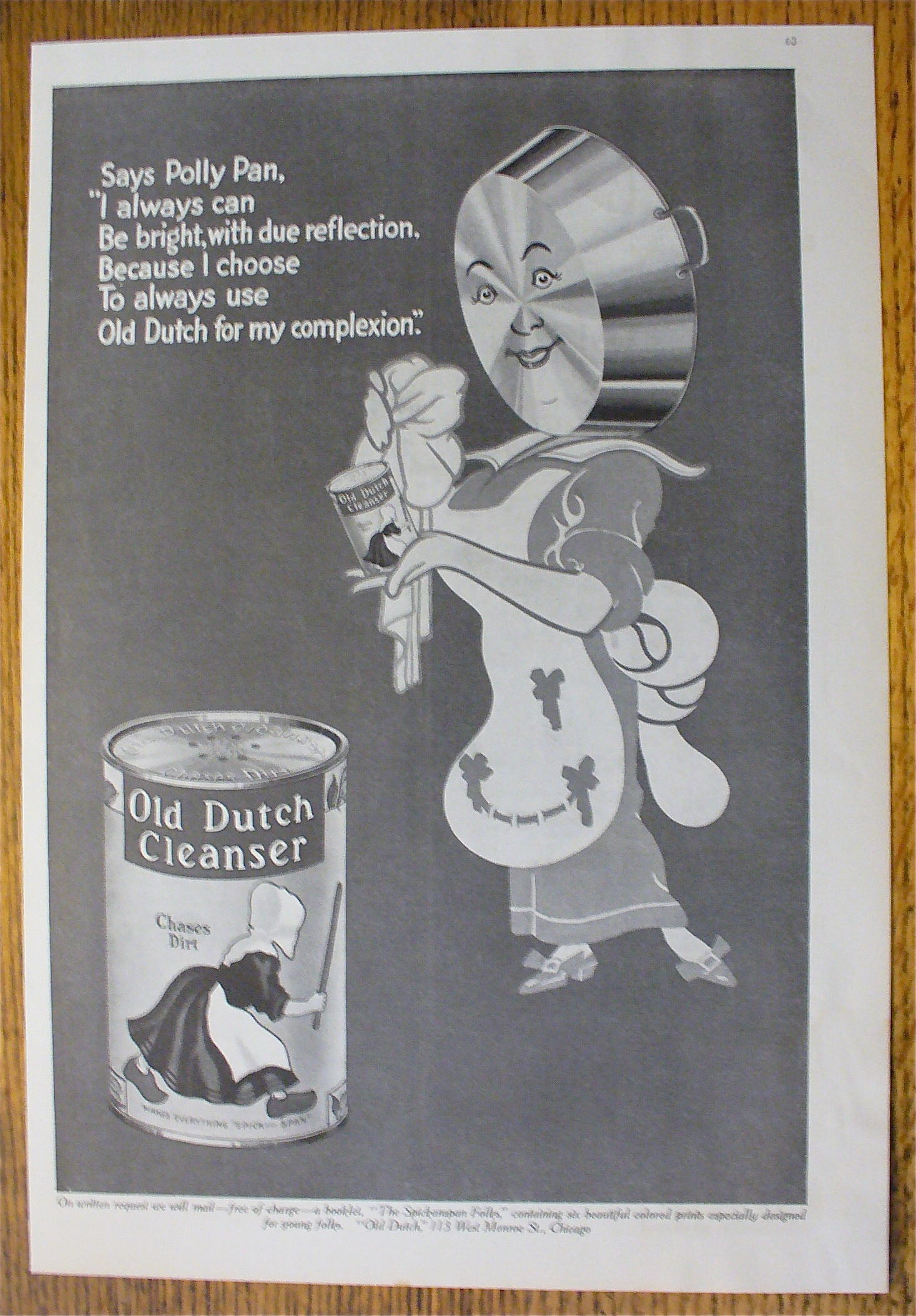 1914 Old Dutch Cleanser with Frying Pan As A Woman