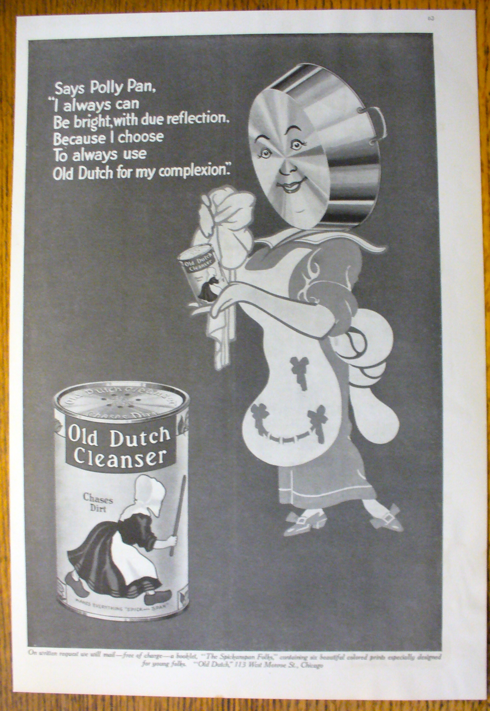 1914 Old Dutch Cleanser with Frying Pan As A Woman