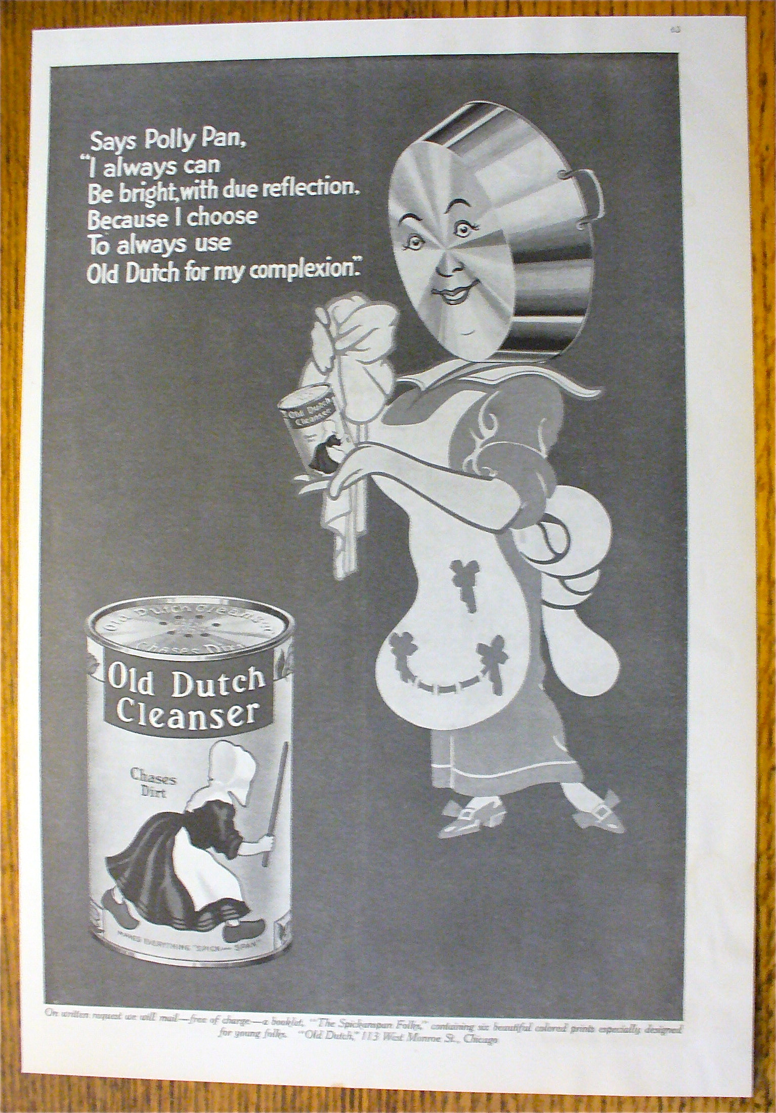 1914 Old Dutch Cleanser with Frying Pan As A Woman