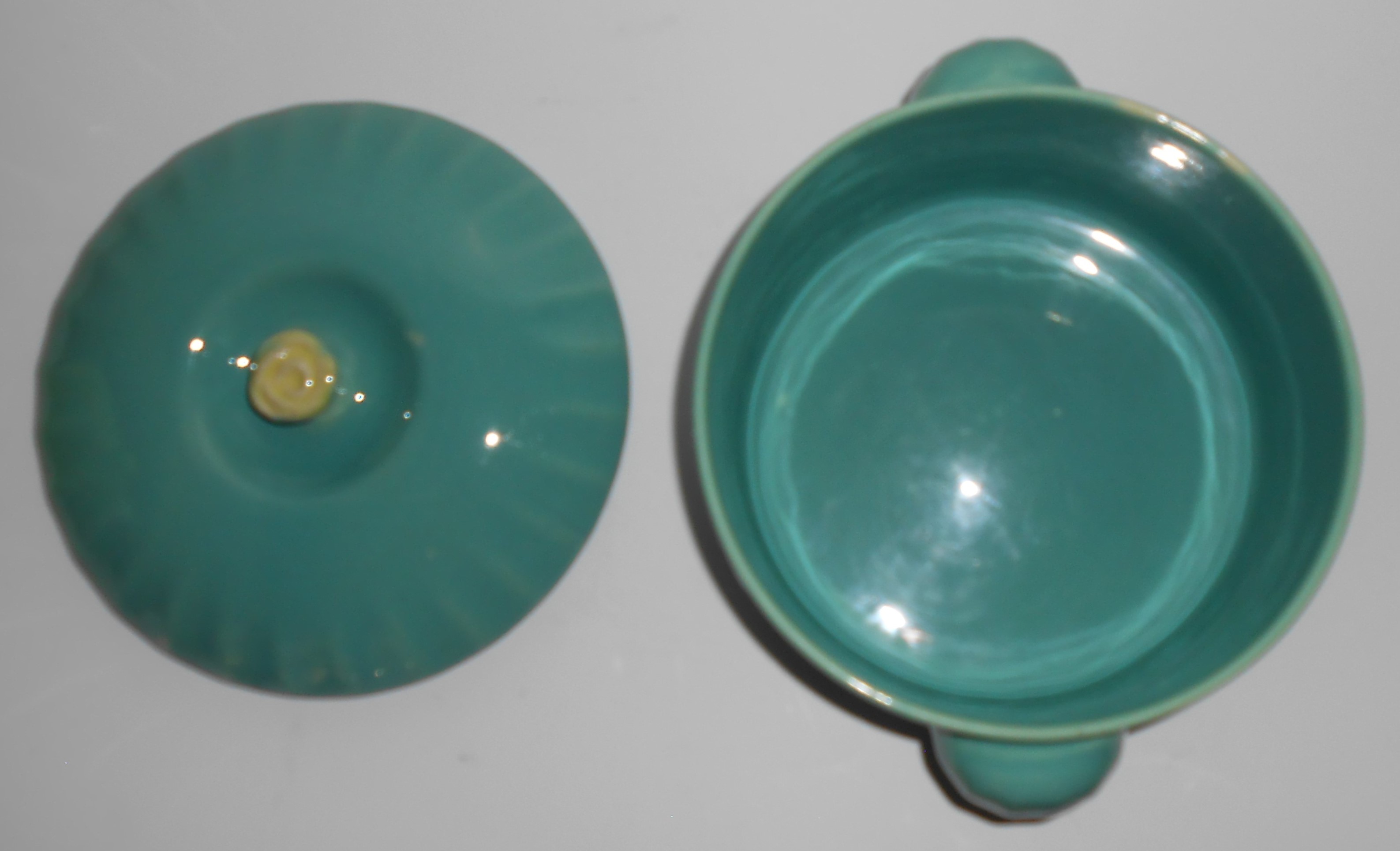 Coors Pottery Rosebud Green Large Dutch Casserole