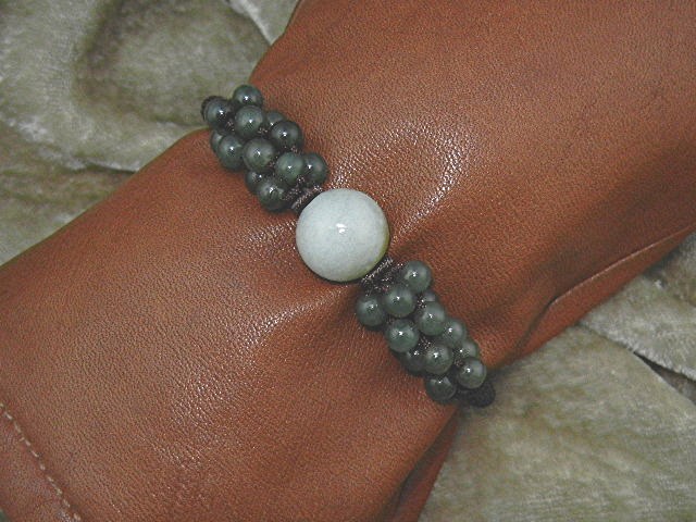 Jade and Cord Spiritual bead Bracelet