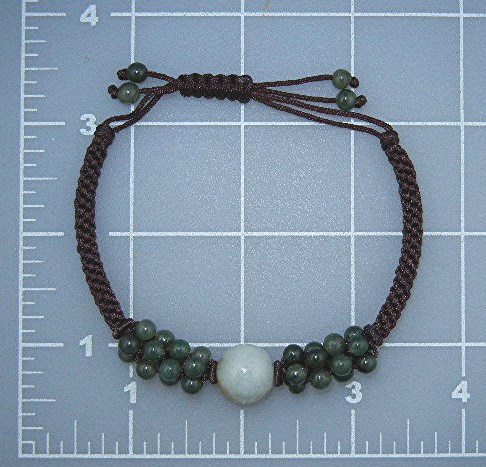 Jade and Cord Spiritual bead Bracelet