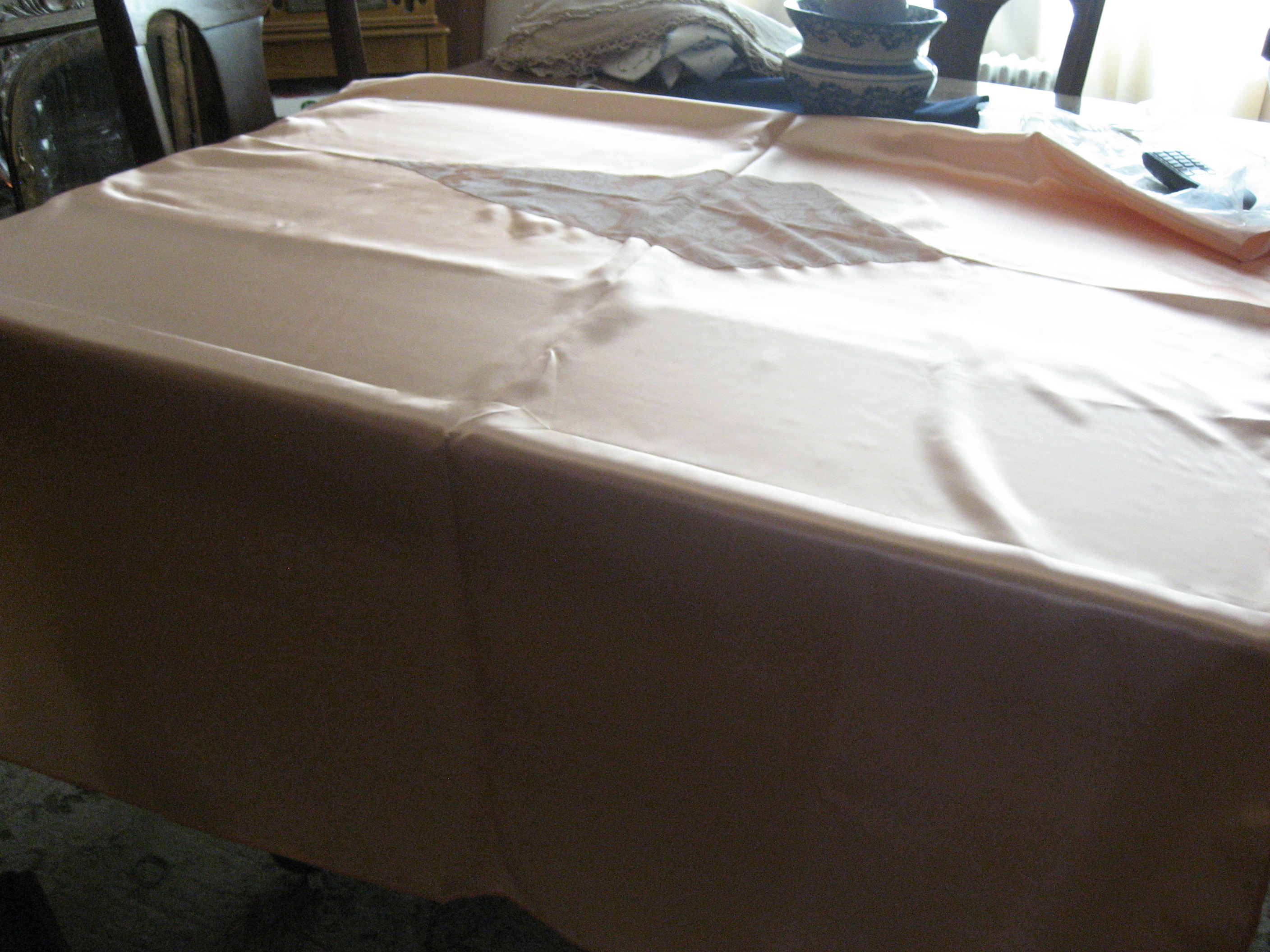 Peach Silk Table Cloth