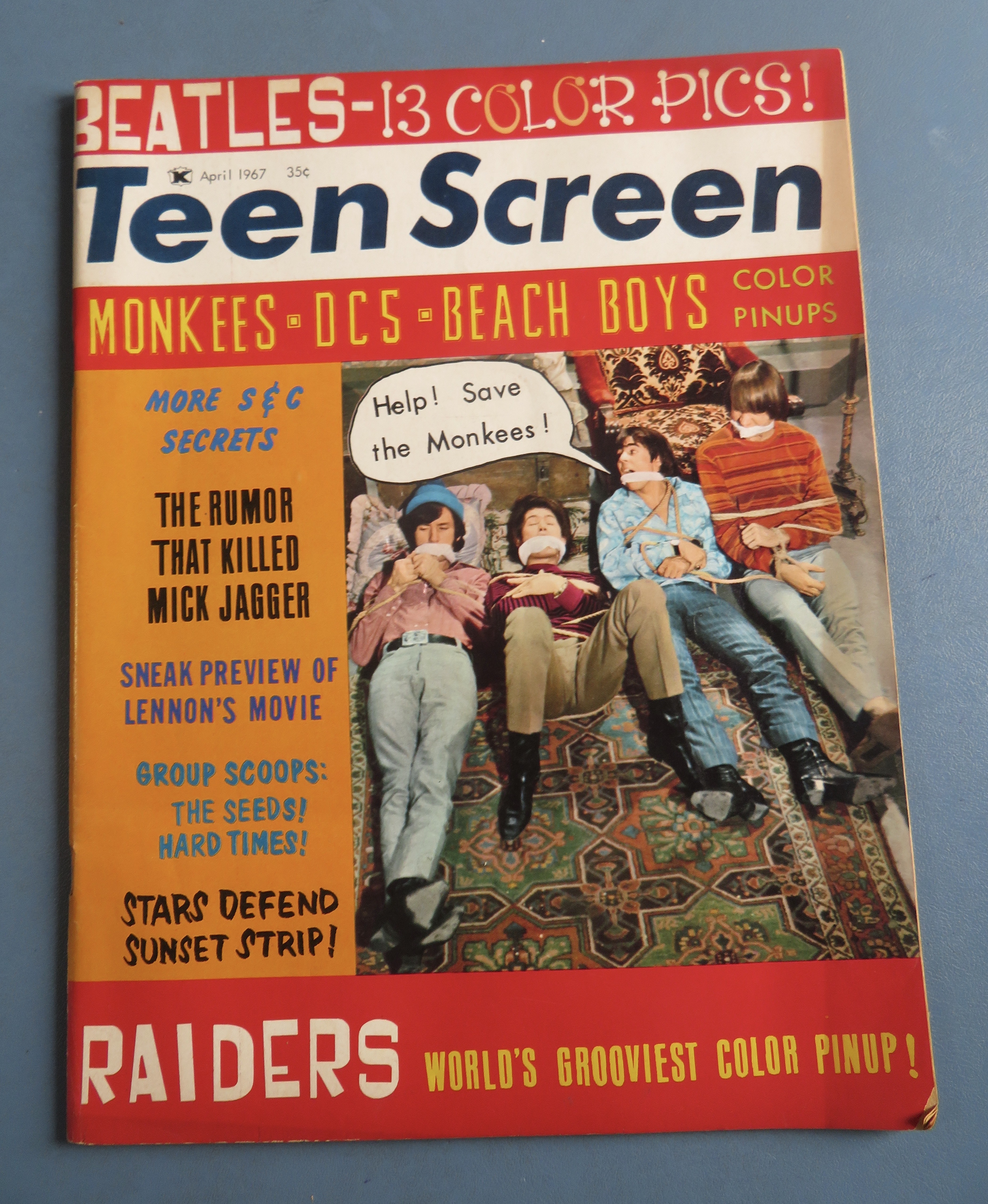 Teen Screen Magazine April 1967 Beatles & Monkees