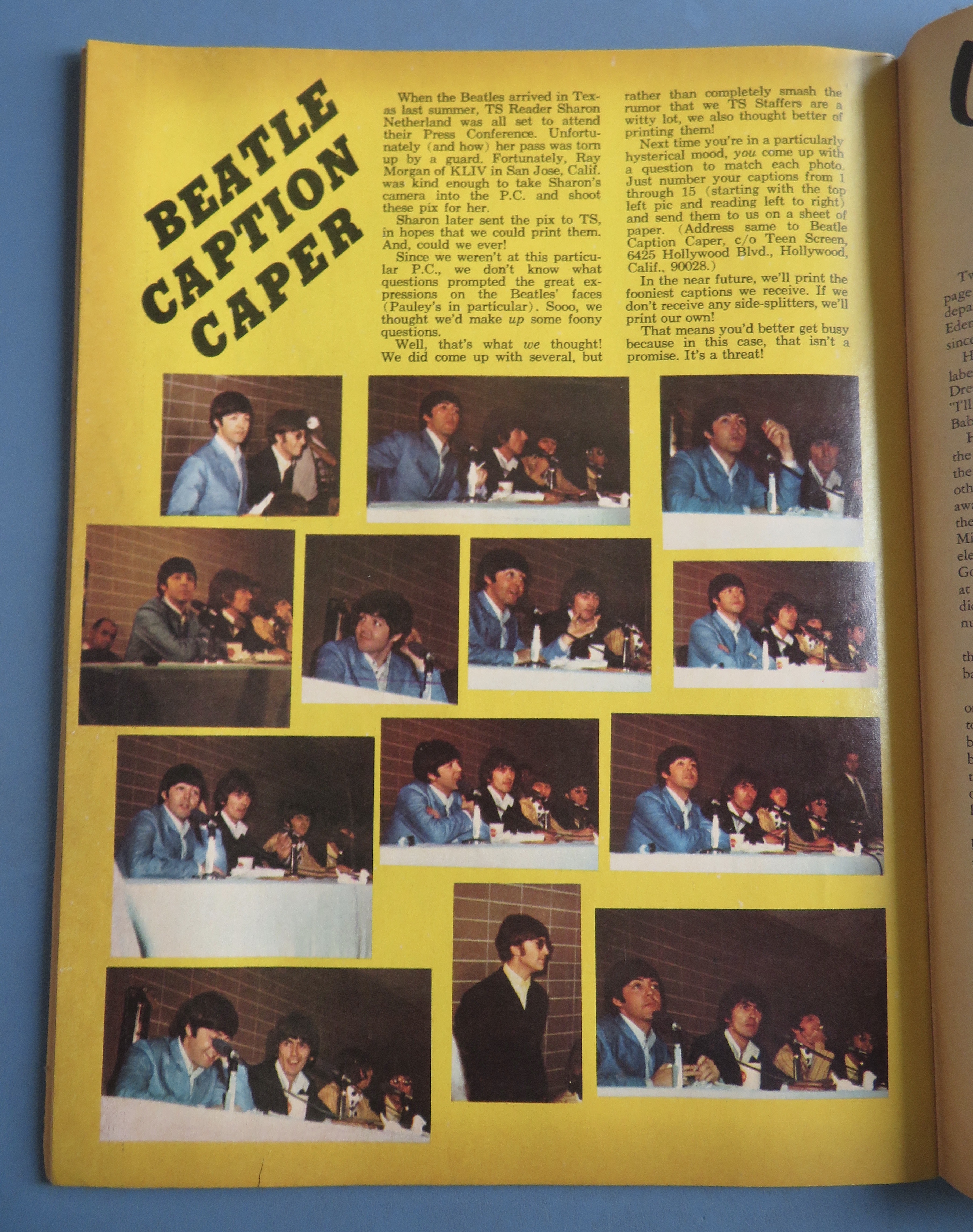 Teen Screen Magazine April 1967 Beatles & Monkees