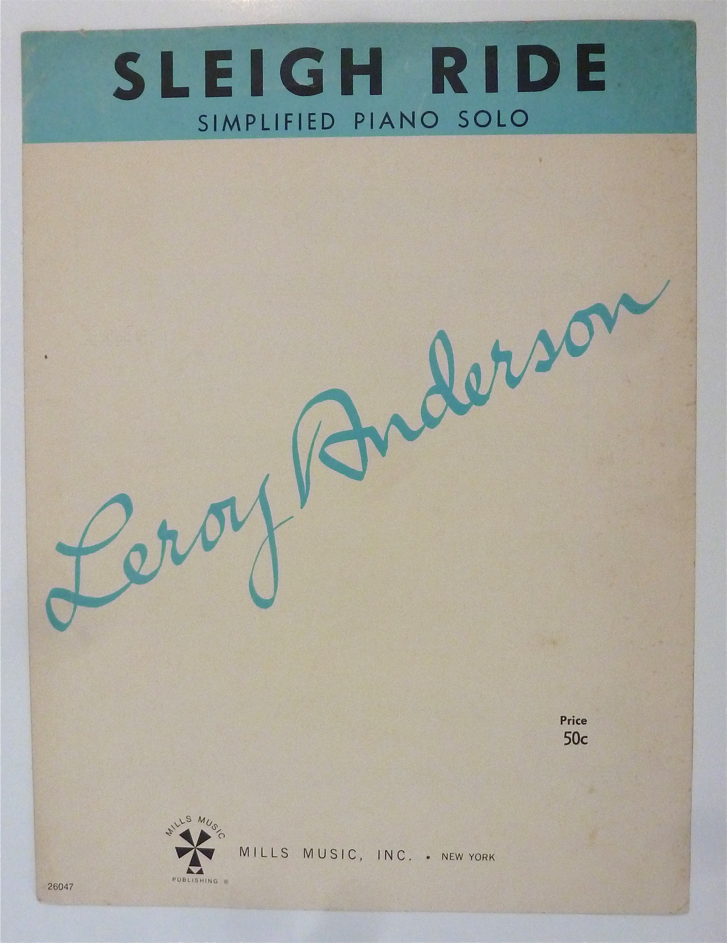 Sheet Music For 1950 Sleigh Ride