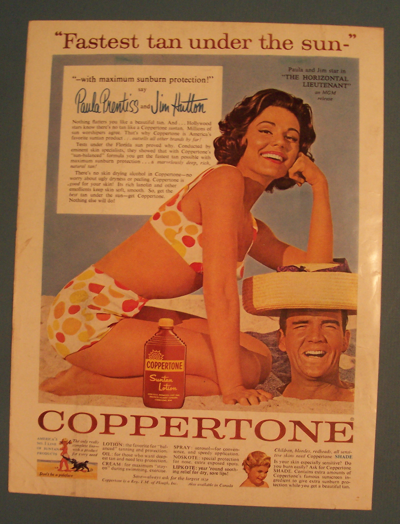1962 Coppertone with Paula Prentiss & Jim Hutton