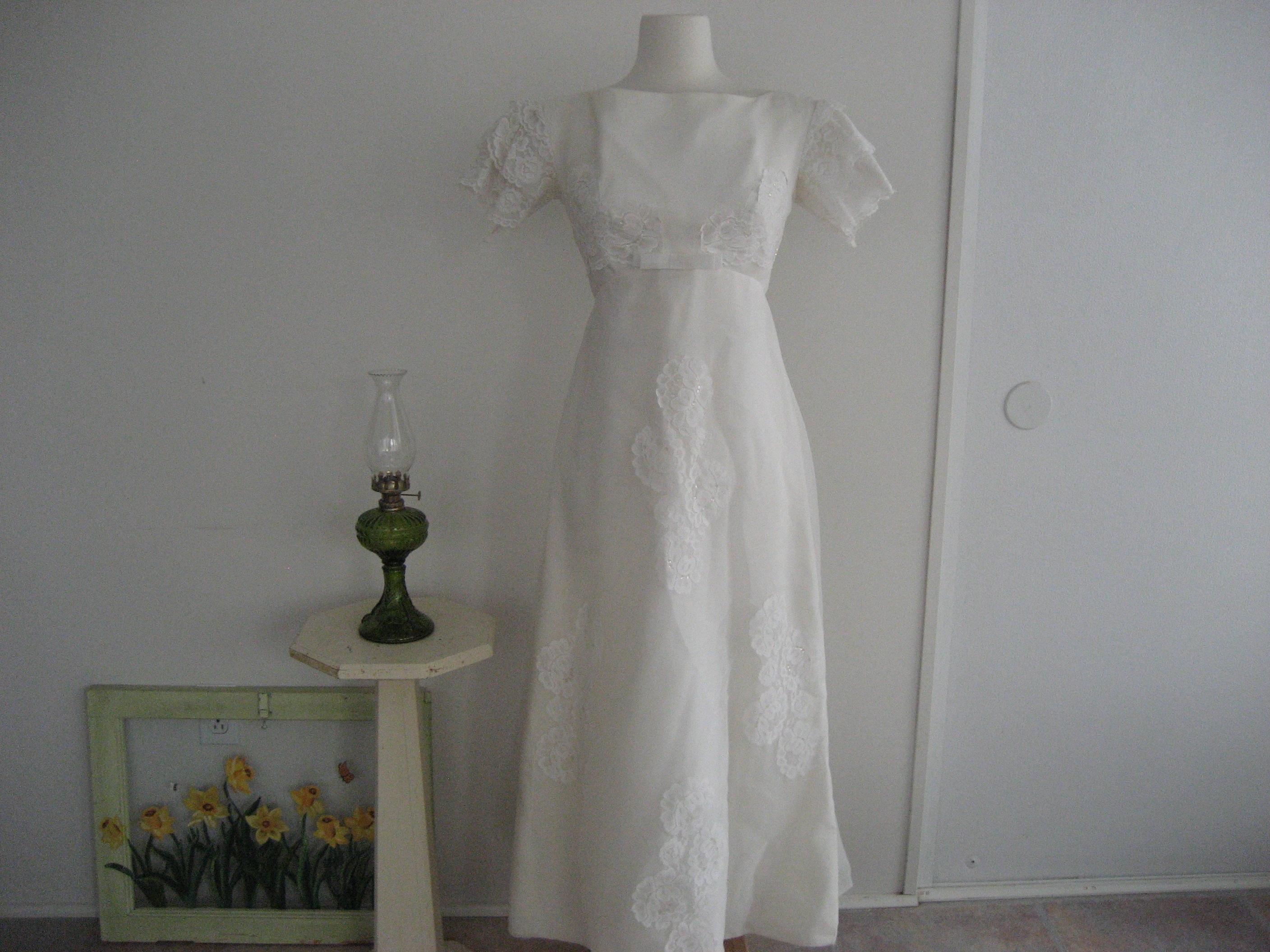 1970 Empire Waist Wedding Dress