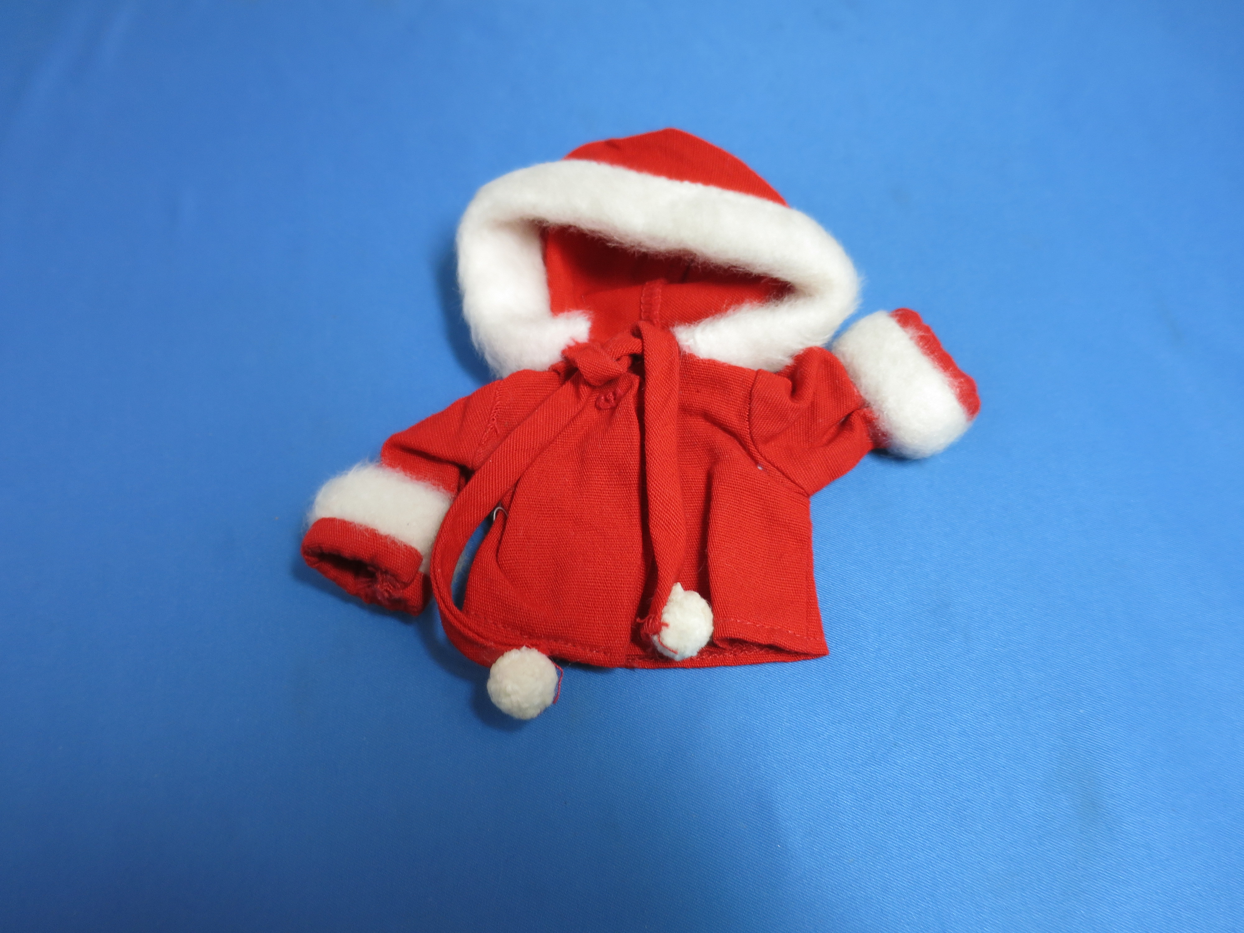 Red Doll Jacket Coat with hood and white faux fur trim