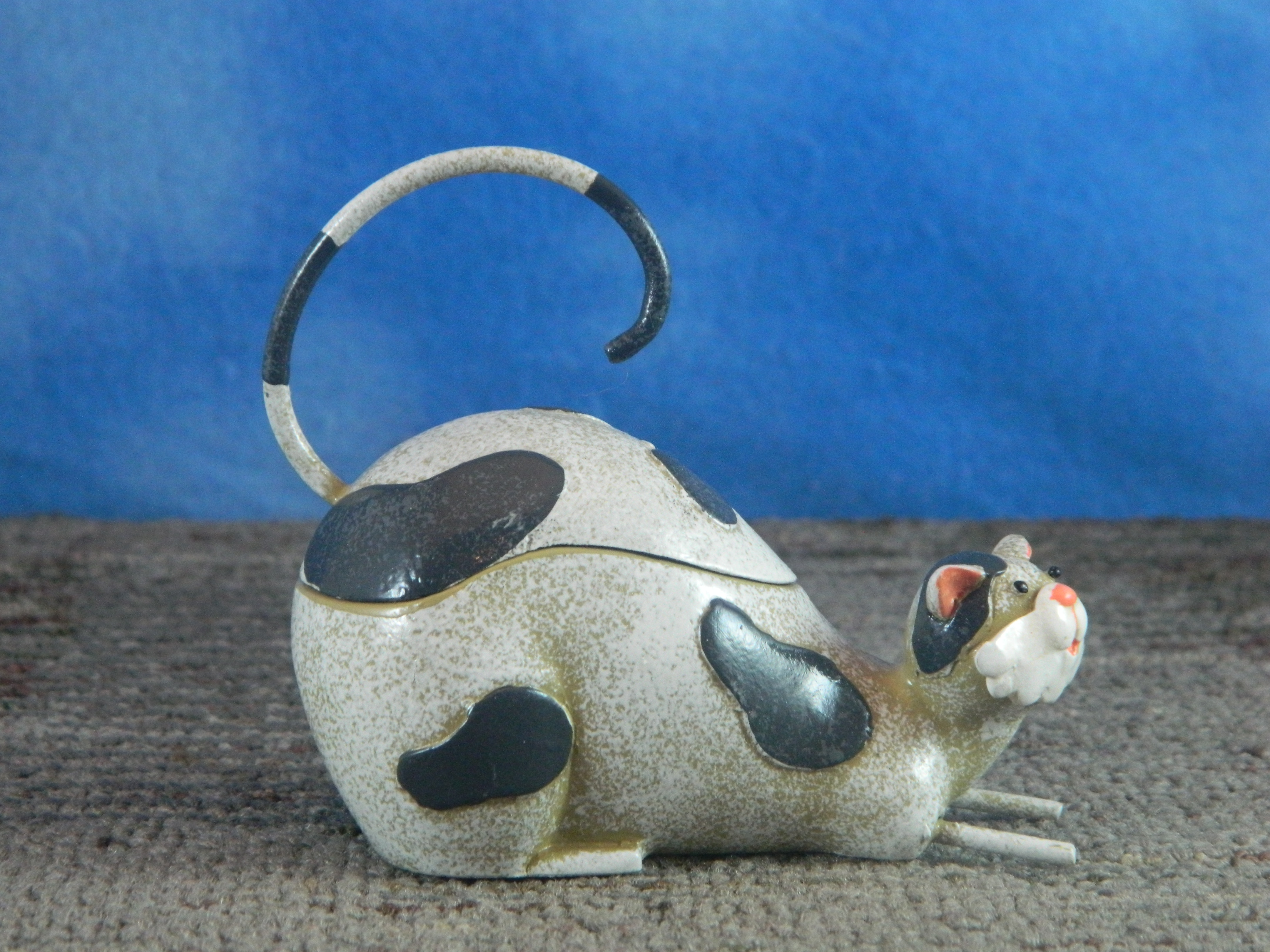 Metal and Resin Cow Trinket Box