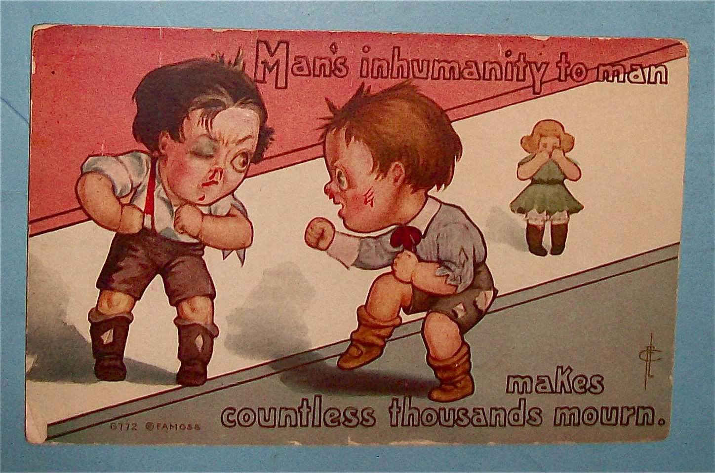 Man's Inhumanity To Man Postcard