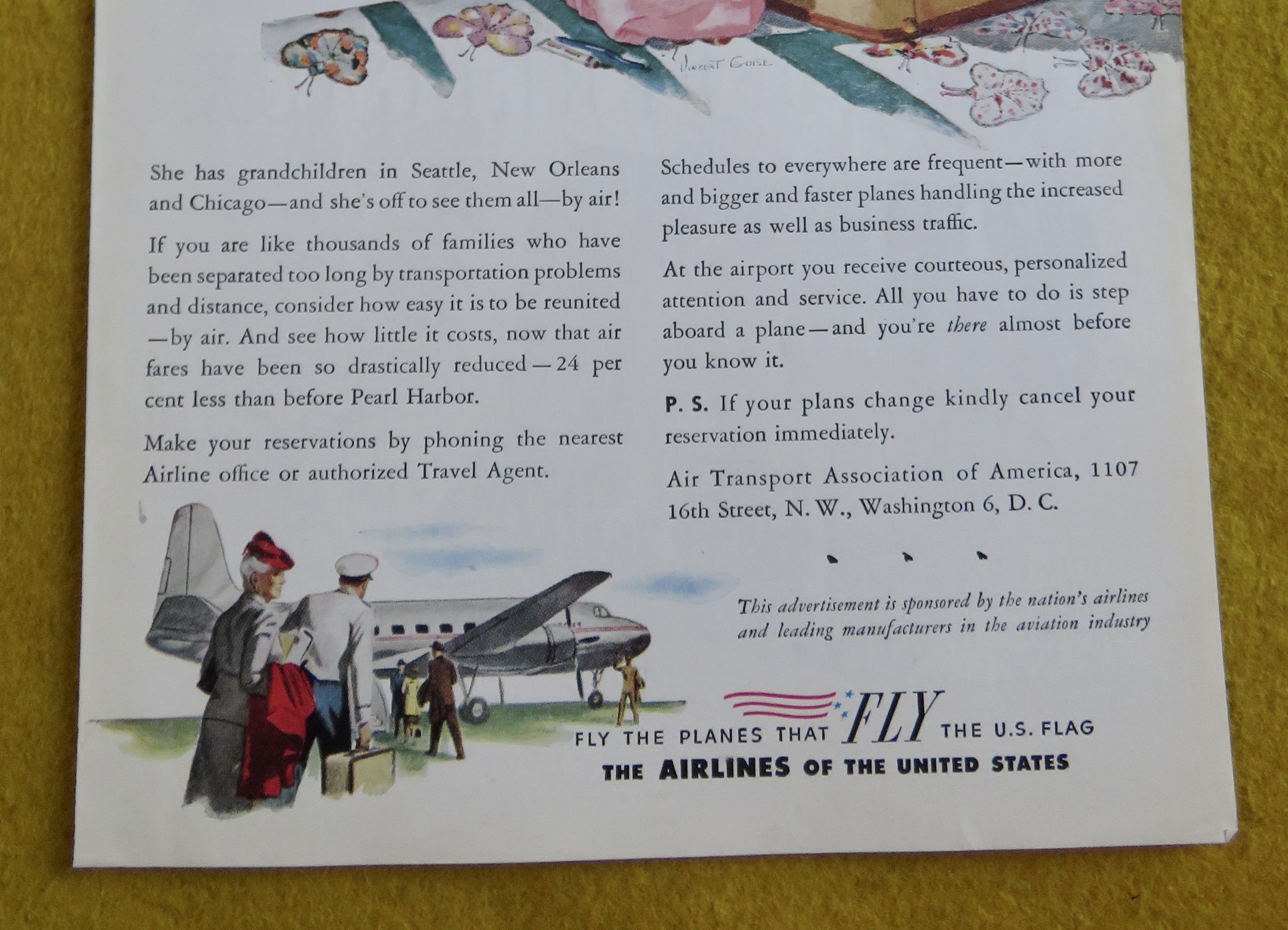 1946 Airlines of the United States with Grandma Packing