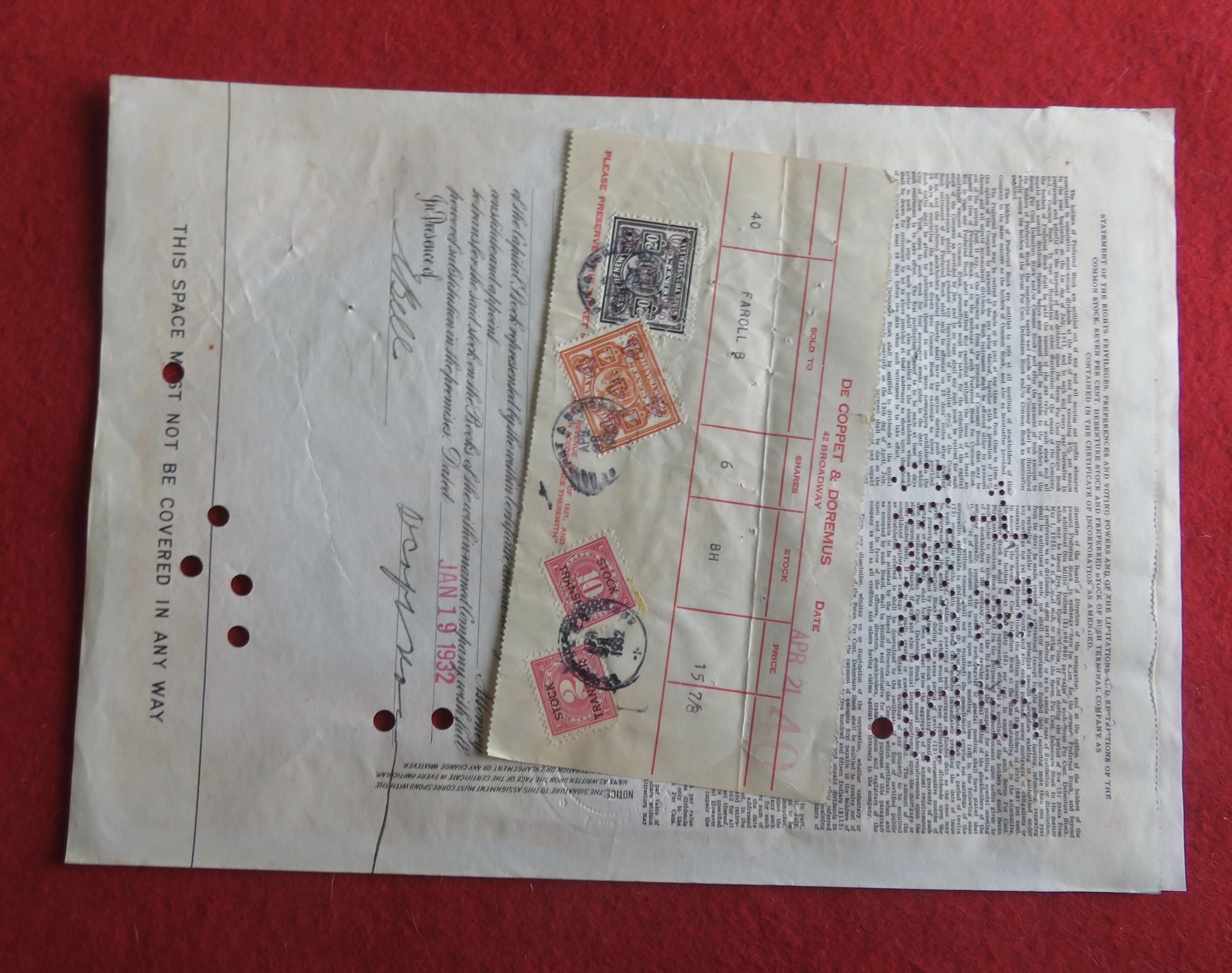 1932 Bush Terminal Company Stock Certificate