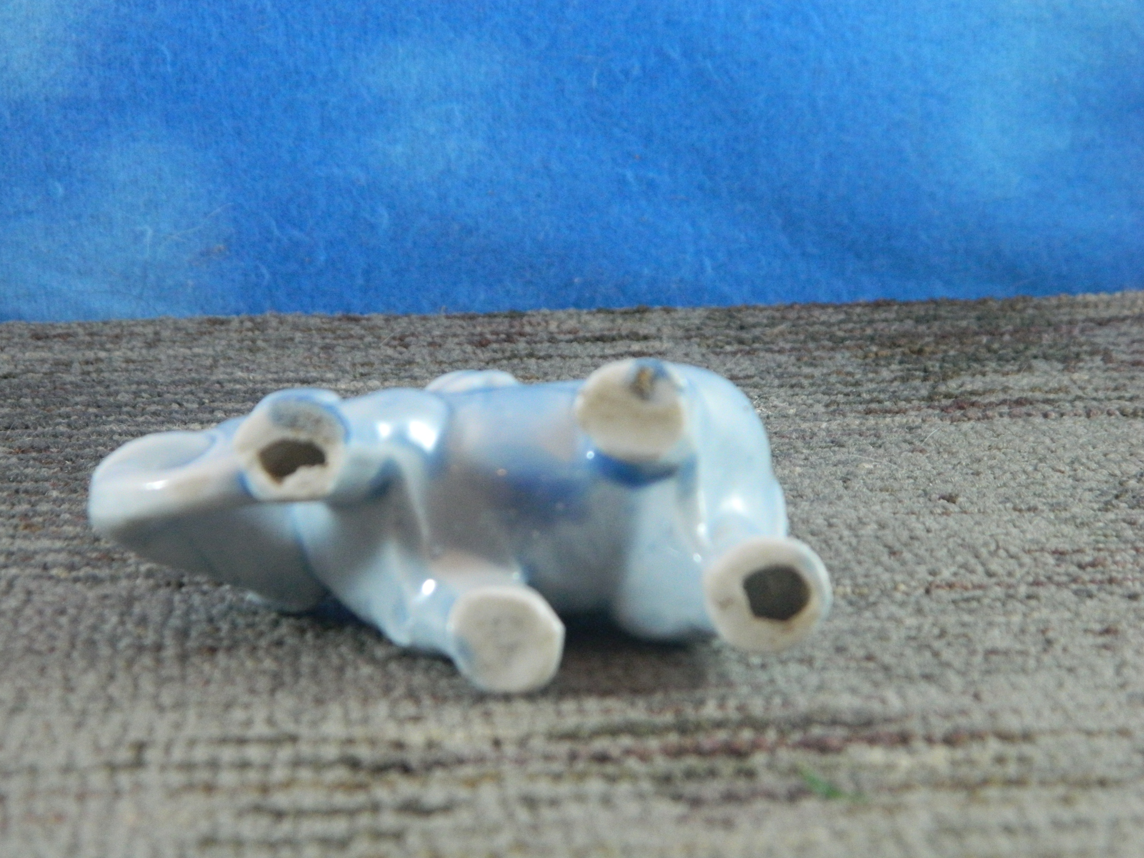 Vintage Porcelain Blue Dressed Chimp Riding Elephant