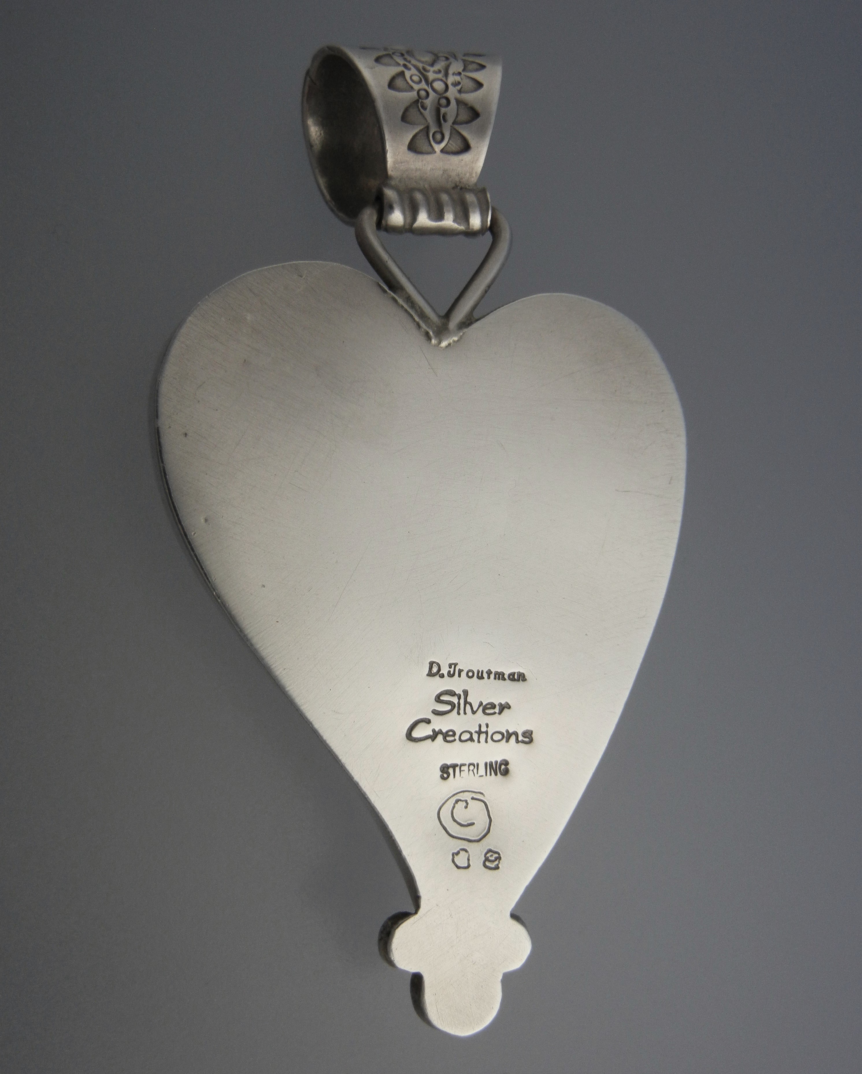 David Troutman Silver Creations Apple Coral Heart Penda