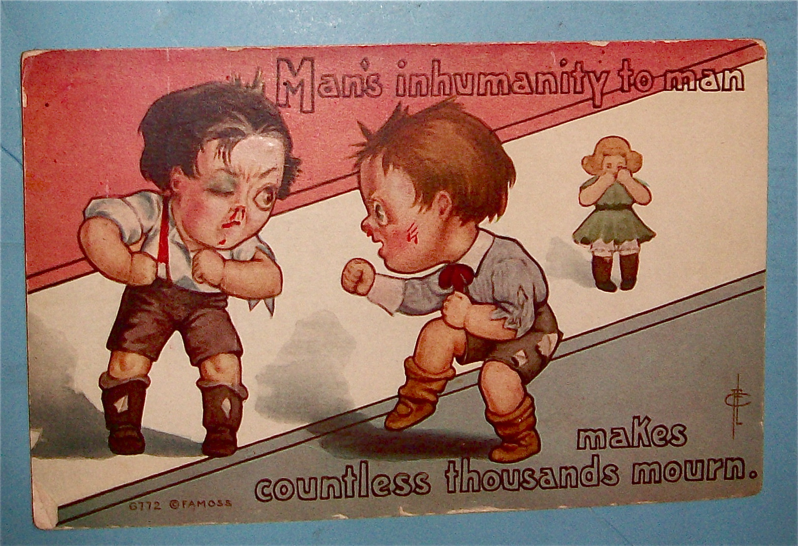Man's Inhumanity To Man Postcard