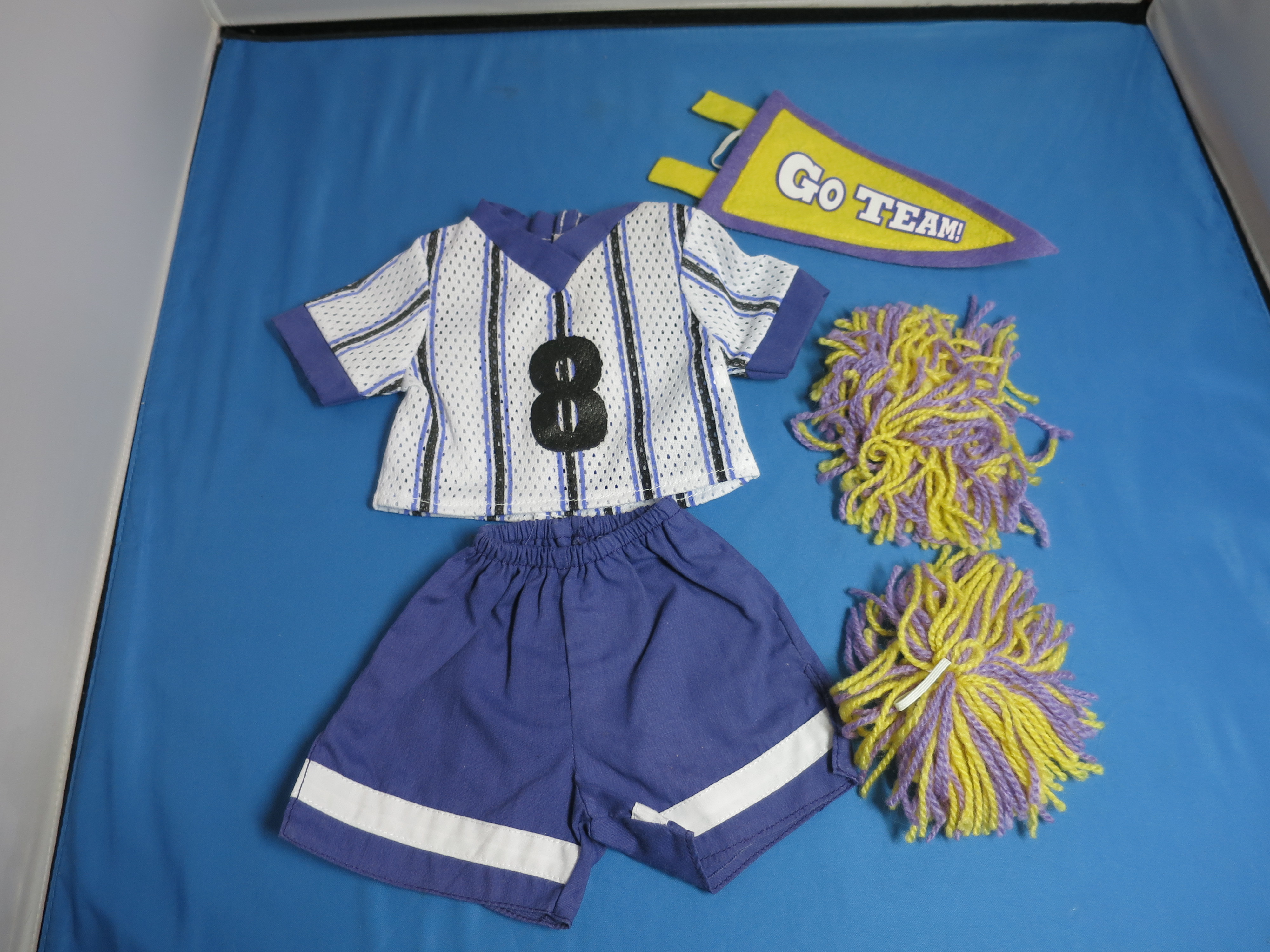 Cheer Leader Doll Clothes Set with pennant and Pom Pom