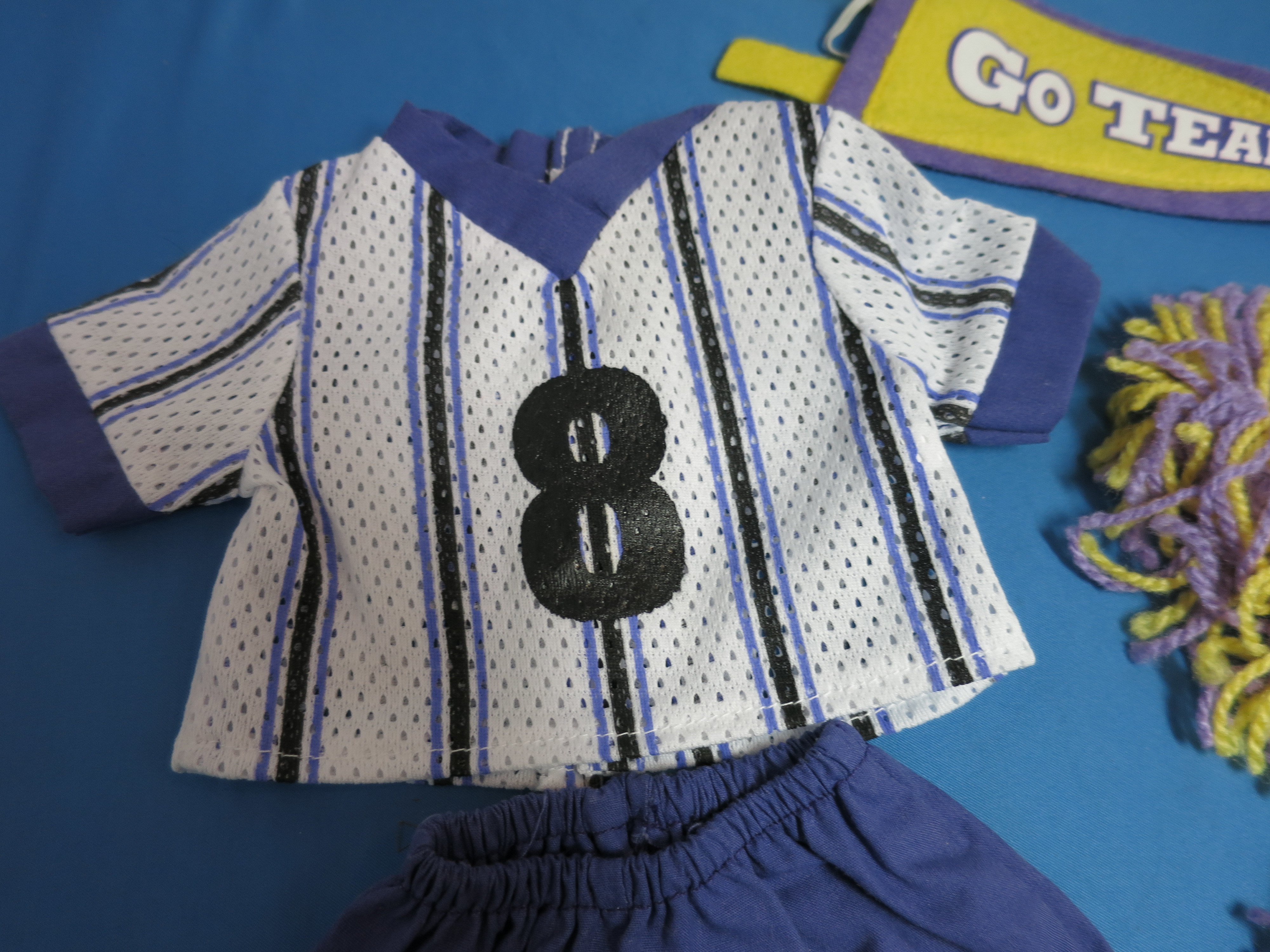Cheer Leader Doll Clothes Set with pennant and Pom Pom