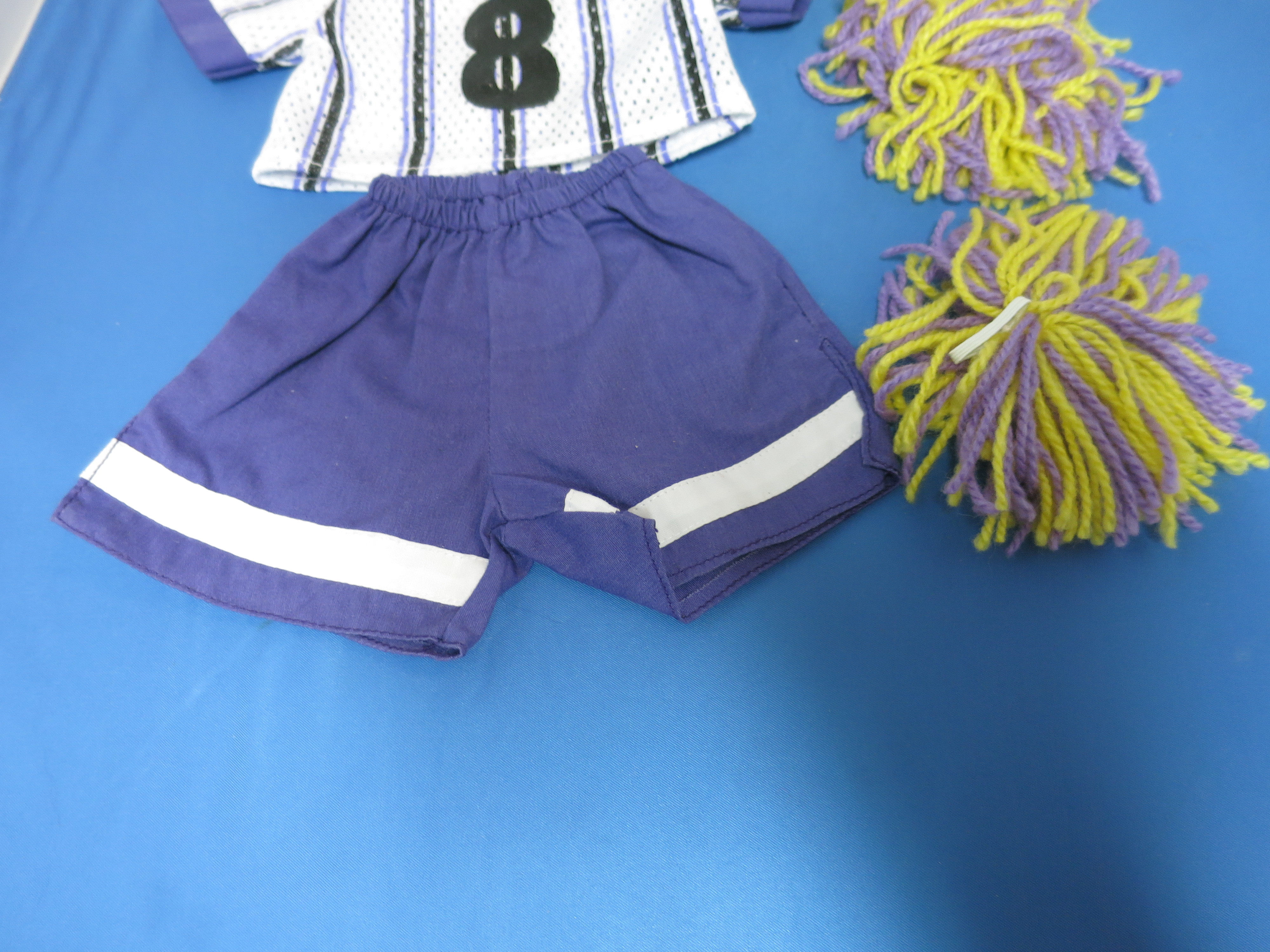 Cheer Leader Doll Clothes Set with pennant and Pom Pom