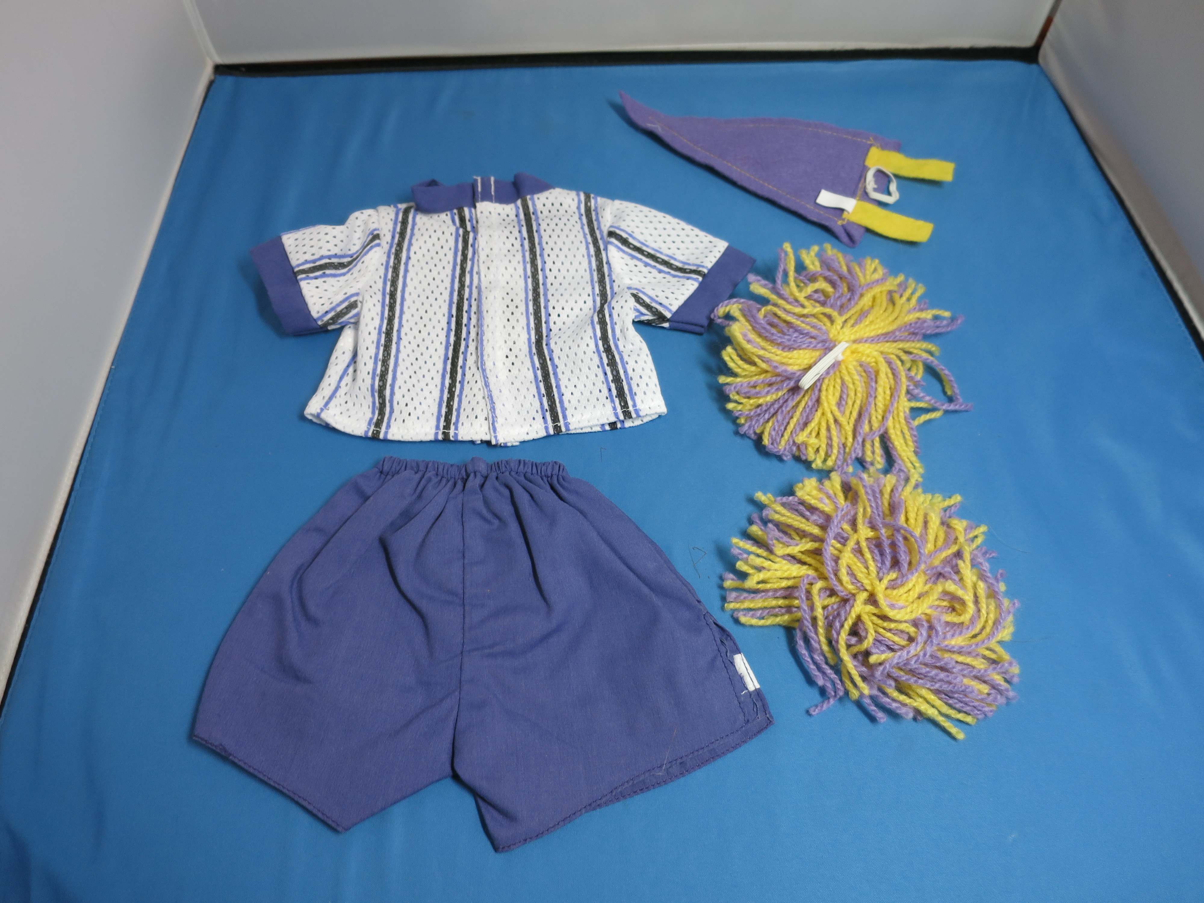 Cheer Leader Doll Clothes Set with pennant and Pom Pom