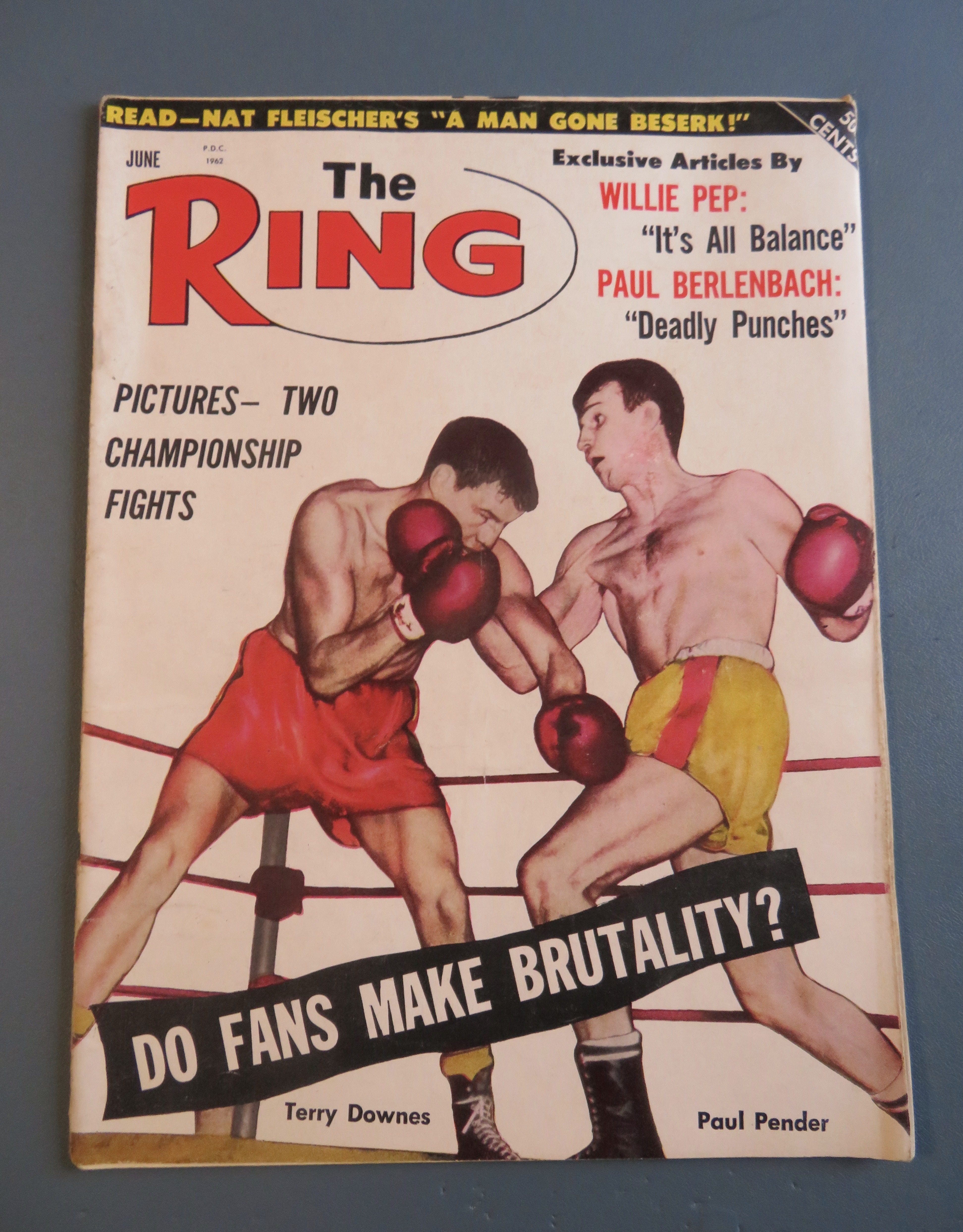 The Ring Magazine June 1962 Willie Pep/Paul Berlenbach