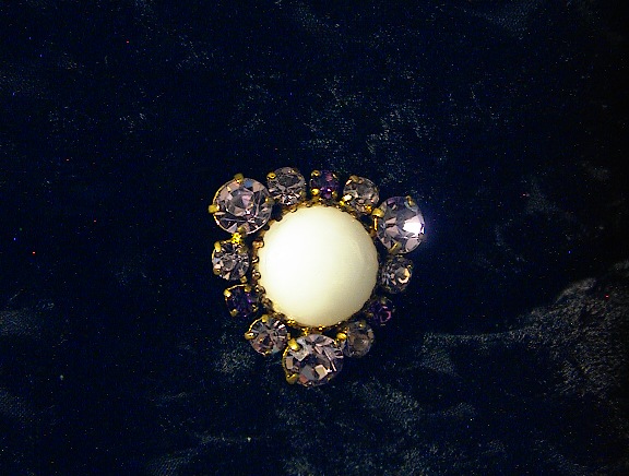 Vintage Purple Rhinestone Brooch, Pin.