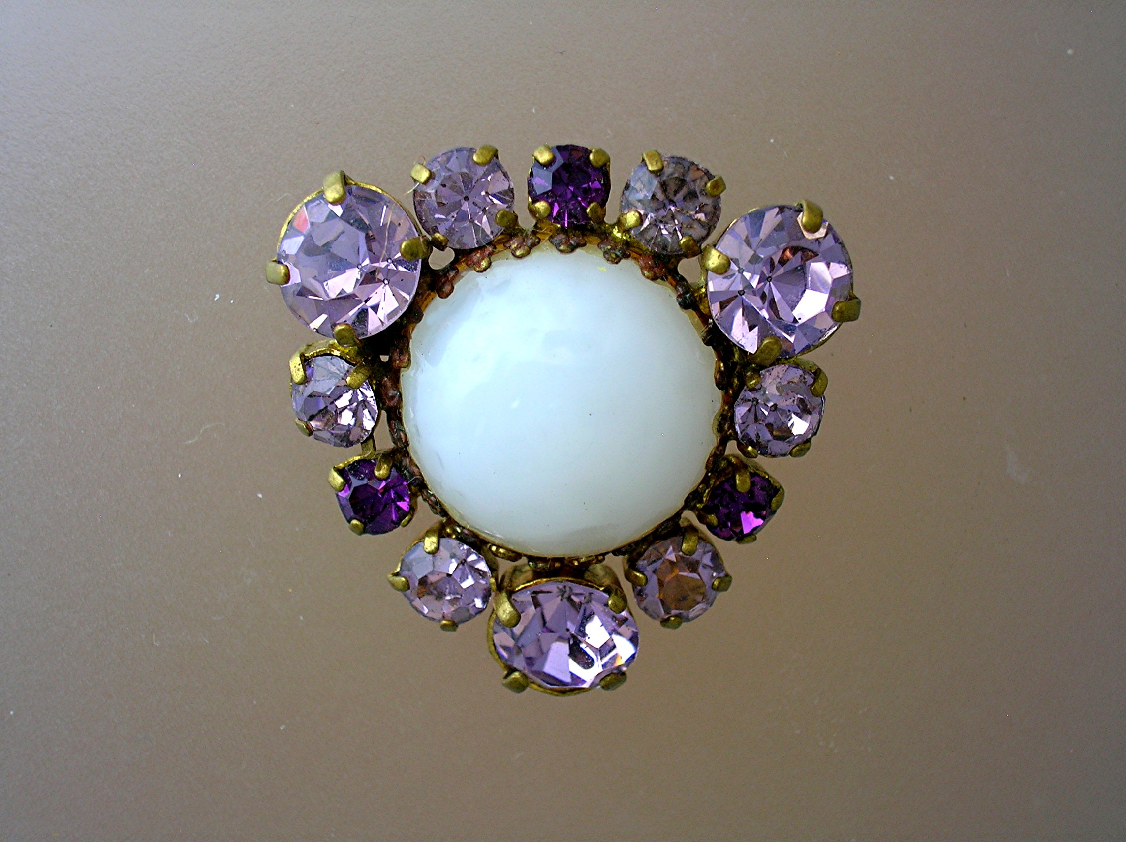 Vintage Purple Rhinestone Brooch, Pin.