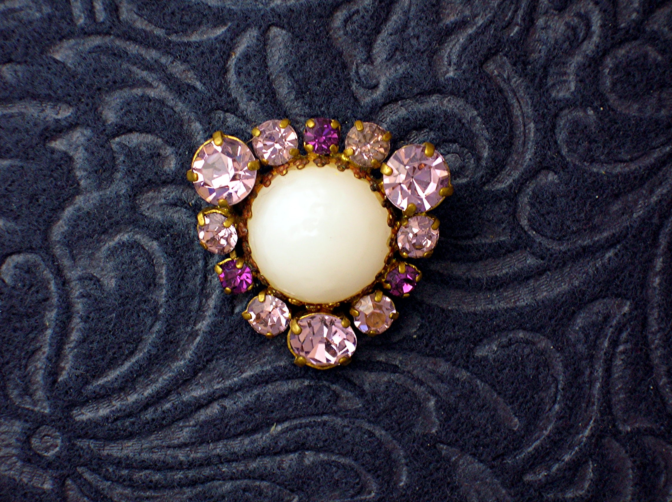 Vintage Purple Rhinestone Brooch, Pin.