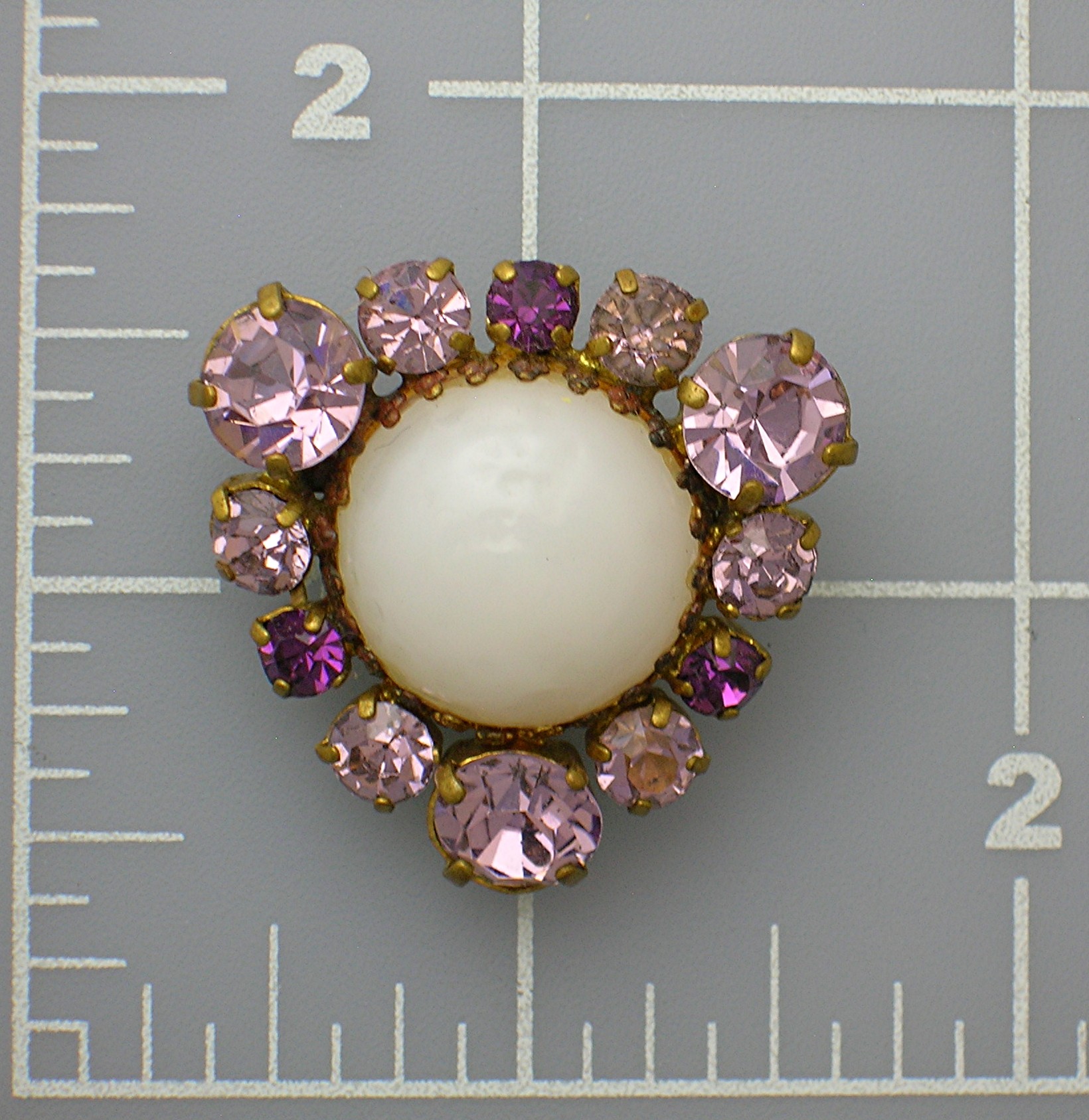 Vintage Purple Rhinestone Brooch, Pin.