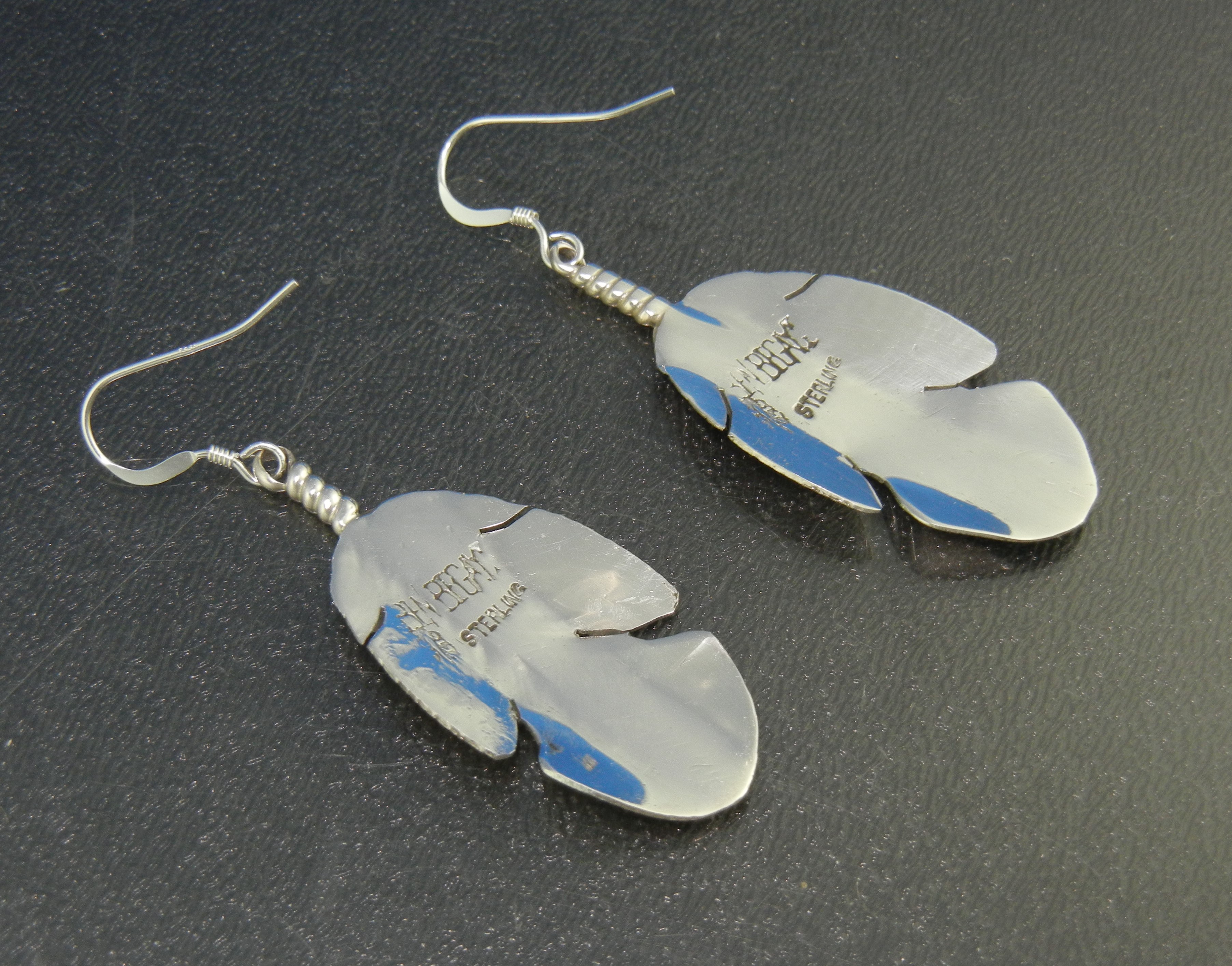 Ben Begay Navajo Sterling Silver Feather Earrings