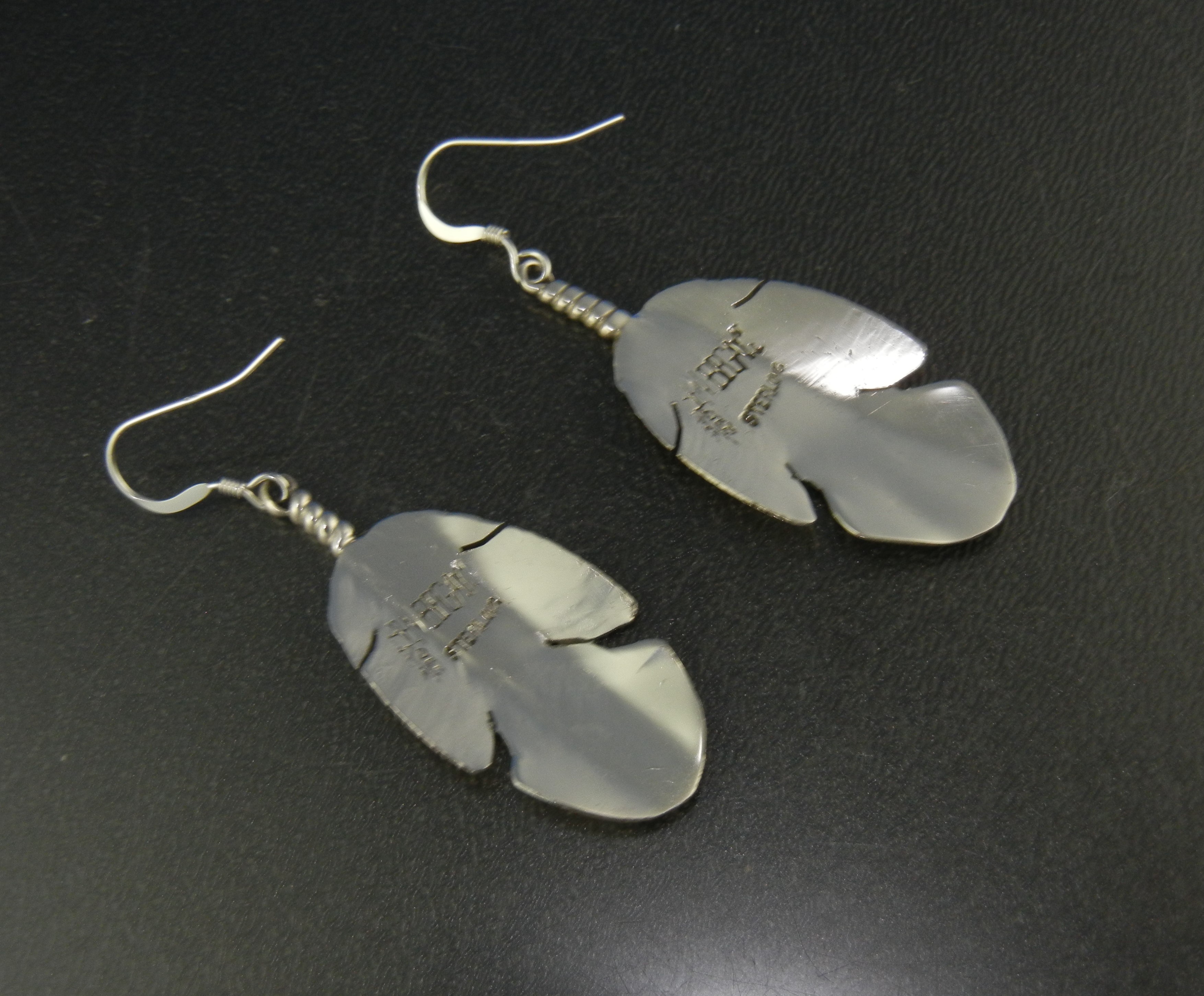 Ben Begay Navajo Sterling Silver Feather Earrings