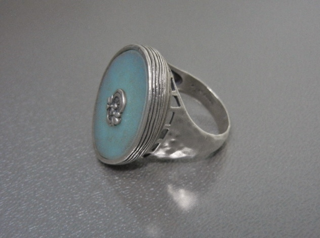 Silpada Sterling Silver Blue Glass Ring
