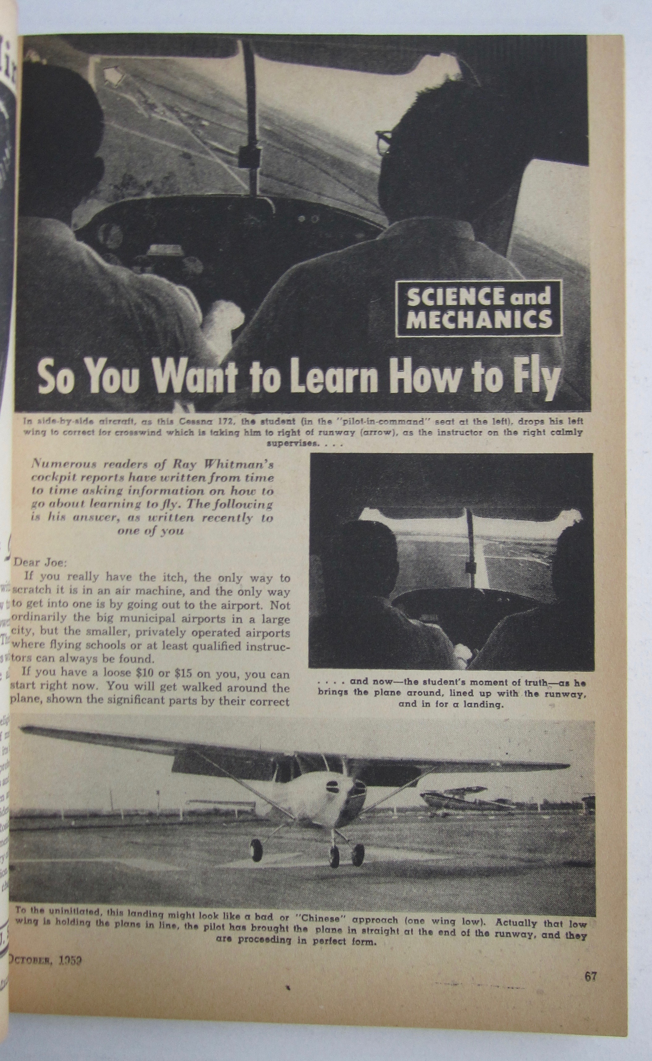 Science & Mechanics October 1959 Learn How To Fly