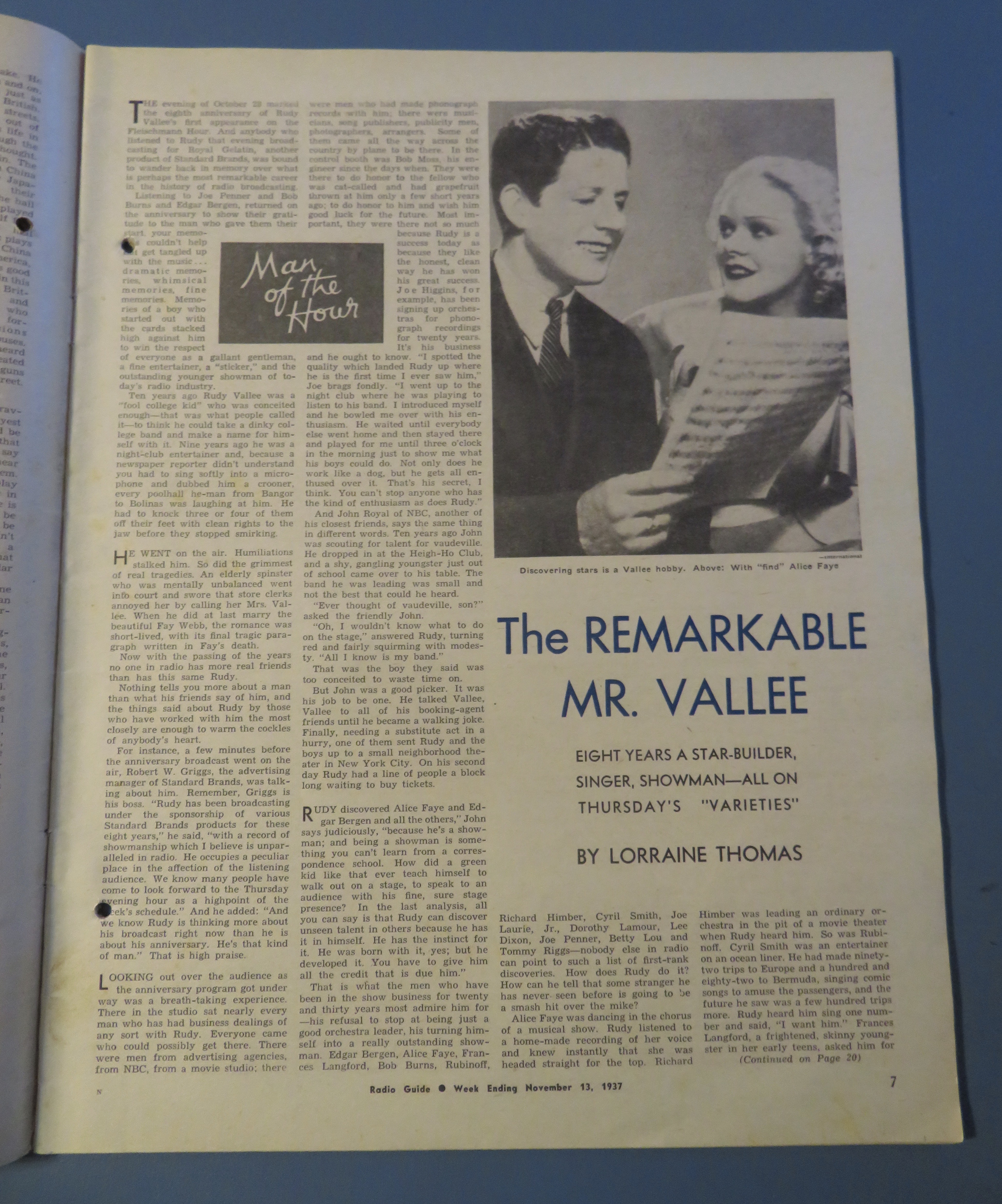 Radio Guide Magazine November 13, 1937 Grace Moore