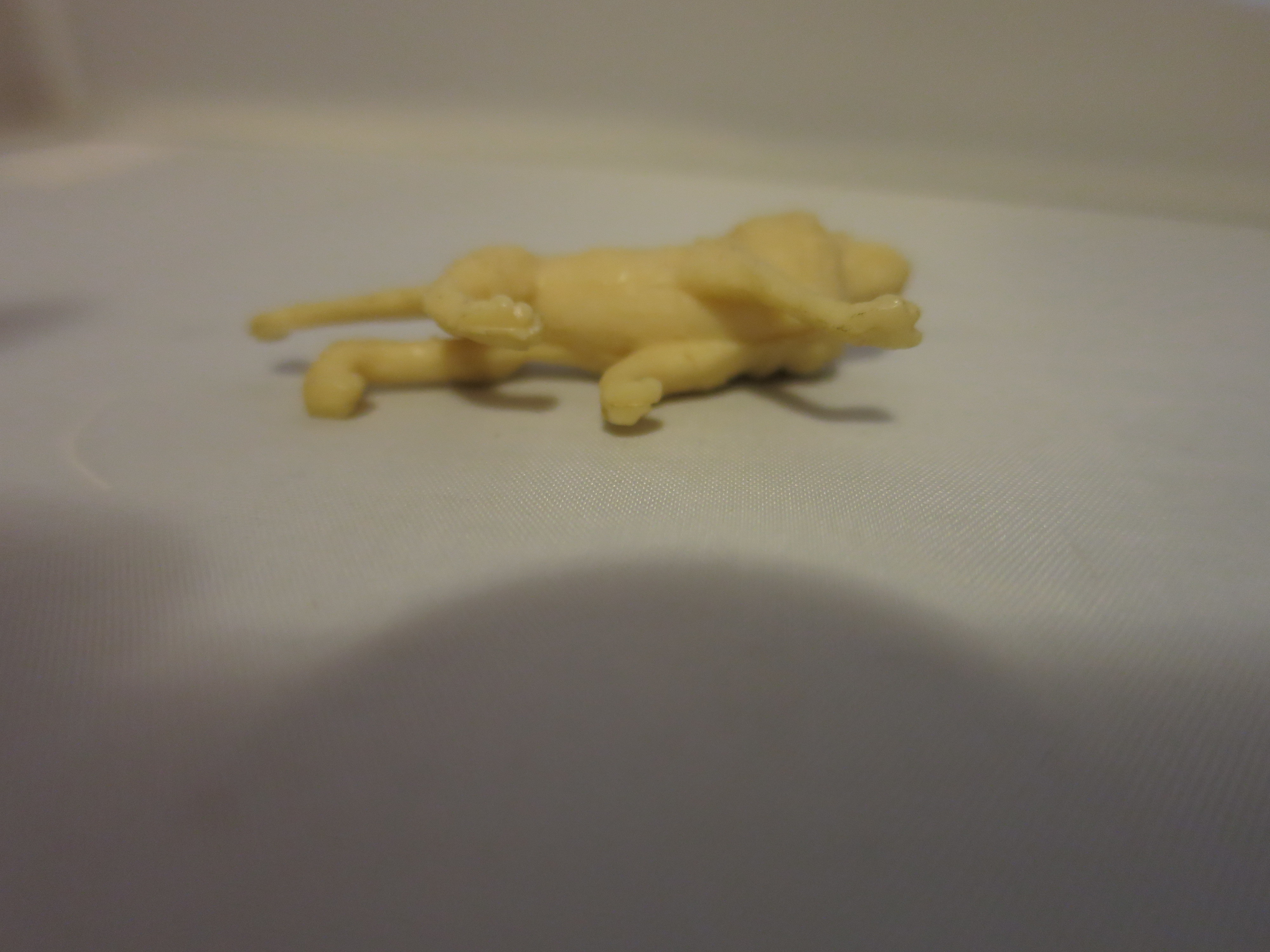 Antique Lion Miniature Figurine Carved Hard Plastic