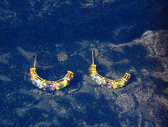 Earrings 14K Gold Citrine Amethyst Topaz Garnet Pierce
