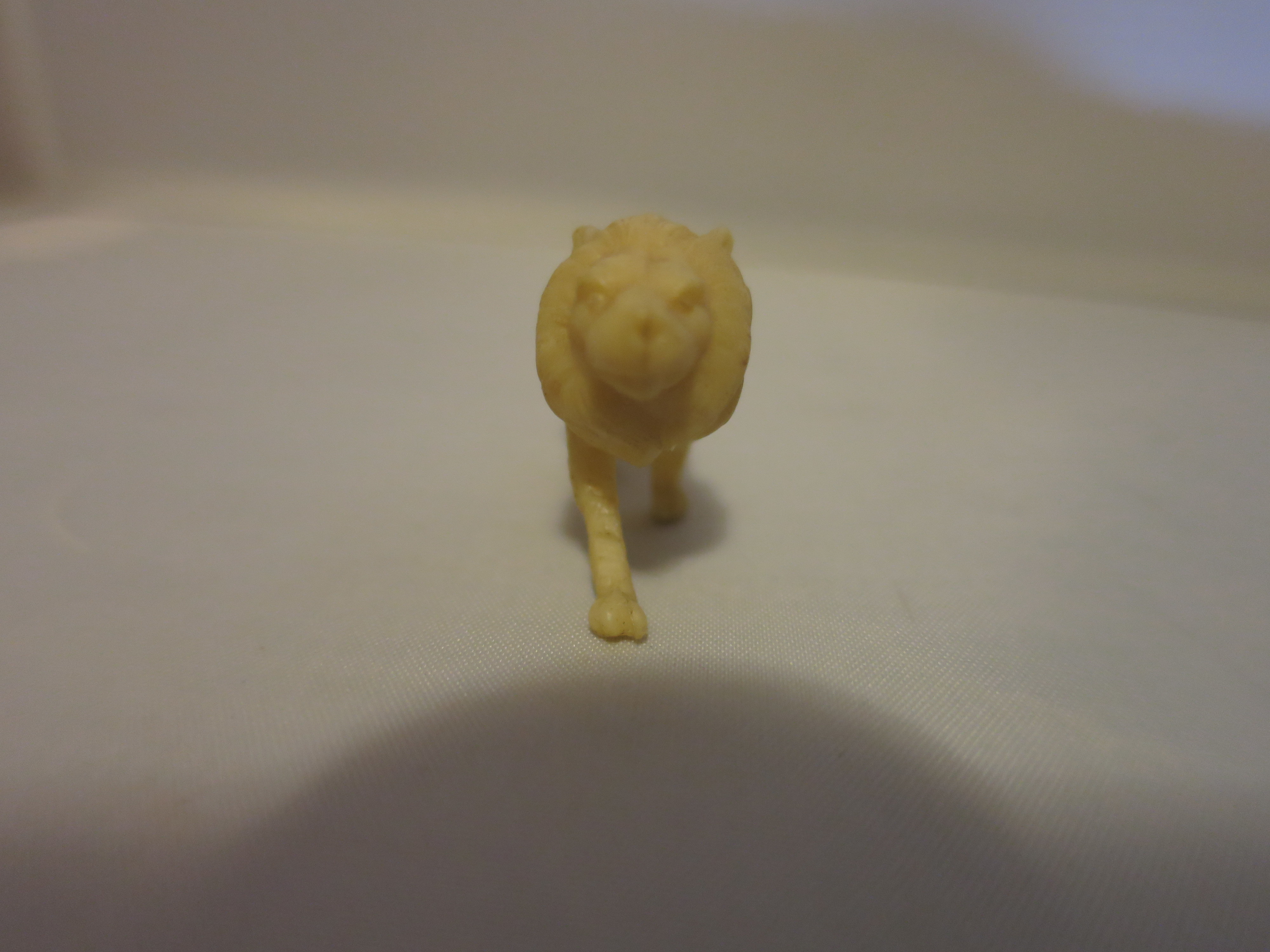 Antique Lion Miniature Figurine Carved Hard Plastic