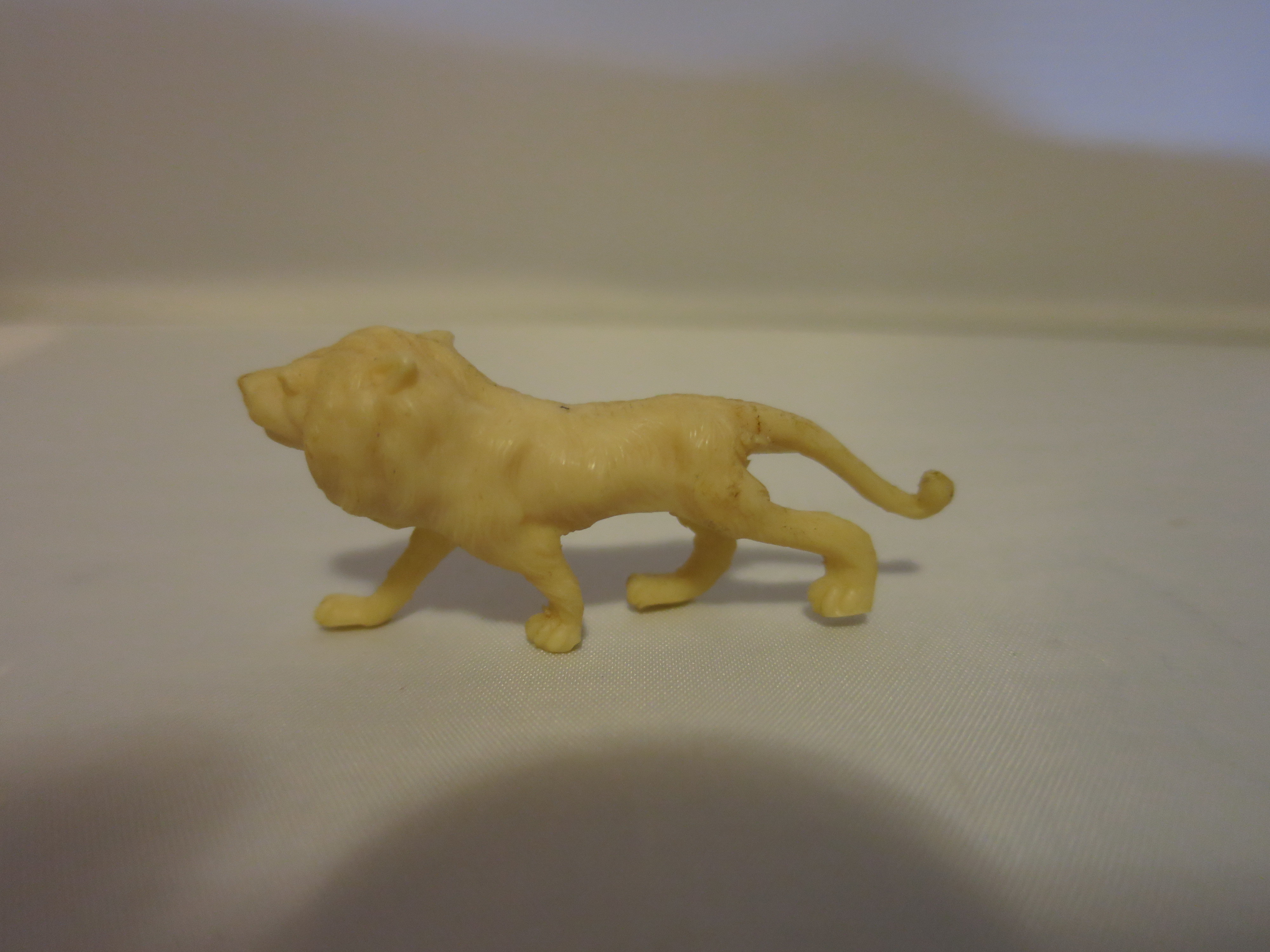 Antique Lion Miniature Figurine Carved Hard Plastic