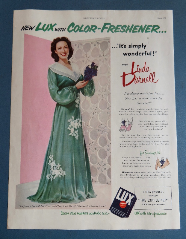 1951 Lux Soap & Flakes with Television Star Linda Darnell