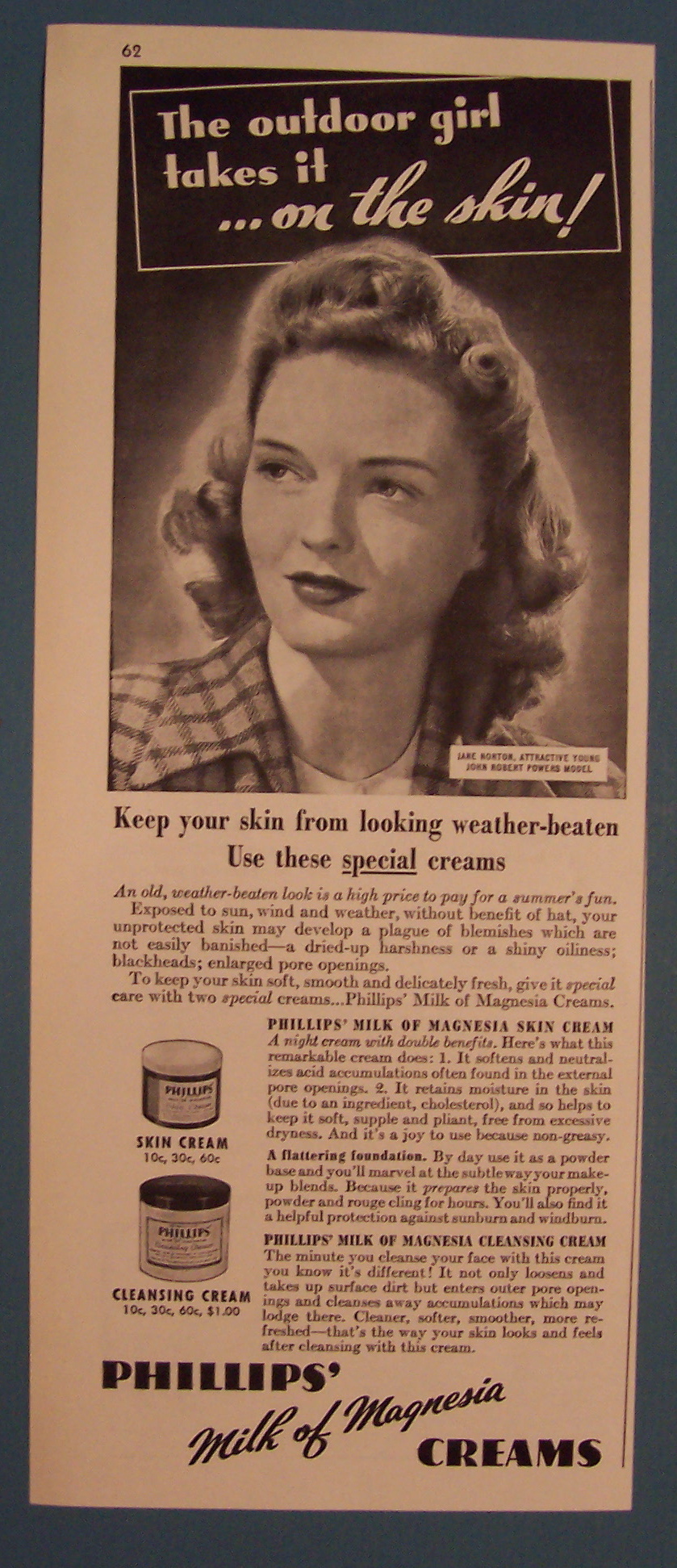 Vintage Ad: 1942 Phillips Cream w/ John R. Powers Model