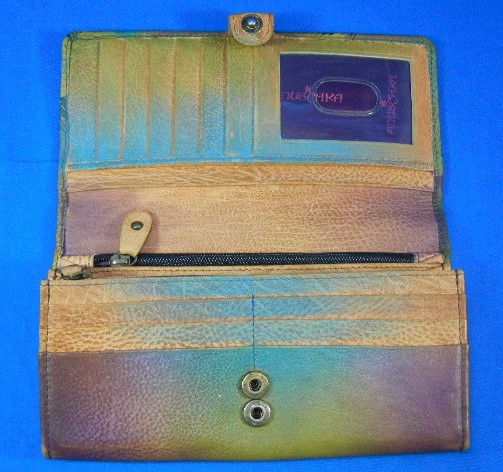 Anuschka Love Birds Hand Painted Check Book Wallet