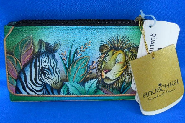 Anuschka Hand Painted African Adventure Check Book Wall