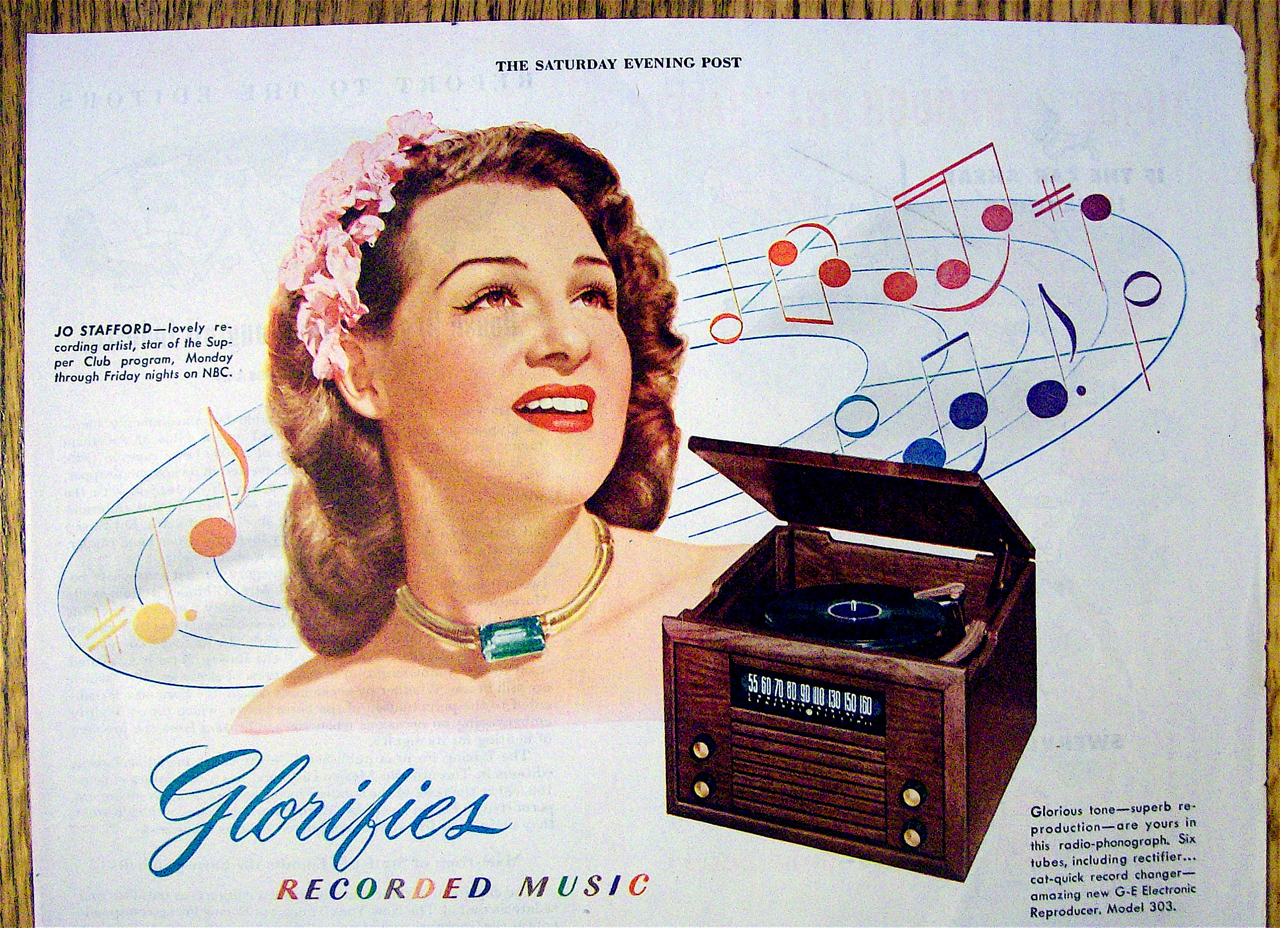 1946 General Electric Radio with Jo Stafford
